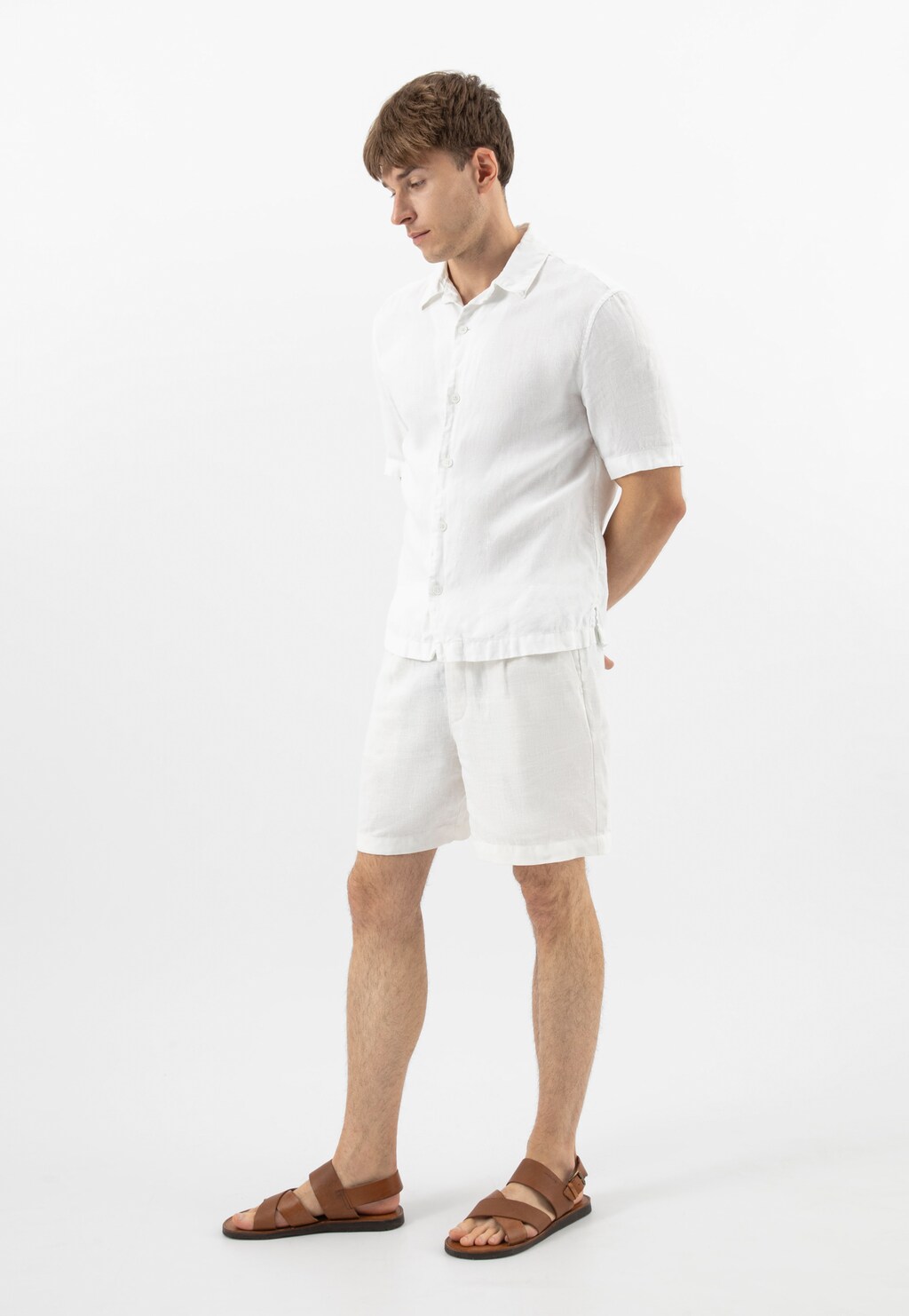 Brązowe skórzane sandały męskie 29007-54 Widok 10