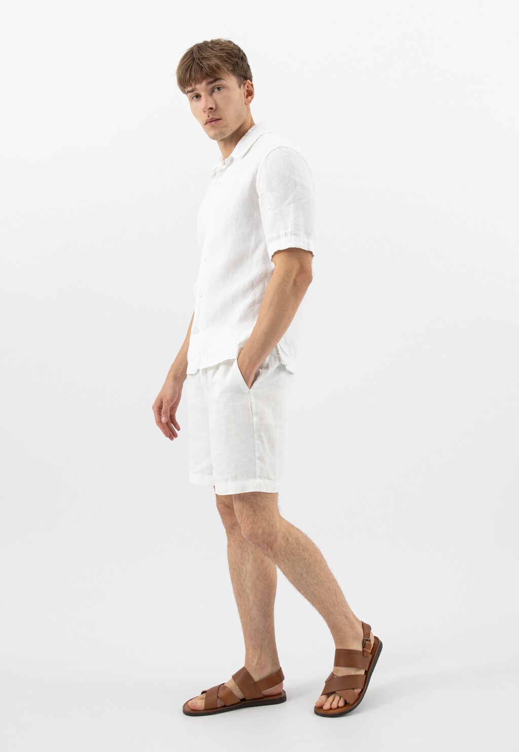 Brązowe skórzane sandały męskie 29007-54 Widok 1