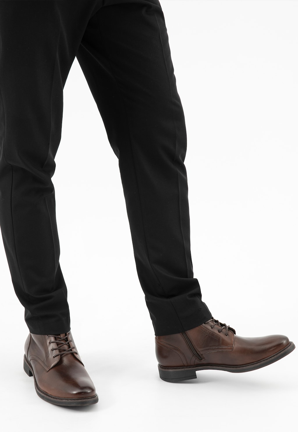 Brązowe skórzane trzewiki męskie z ociepleniem 24052-52 Widok 8