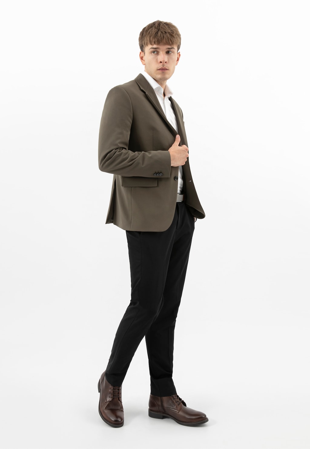 Brązowe skórzane trzewiki męskie z ociepleniem 24052-52 Widok 9