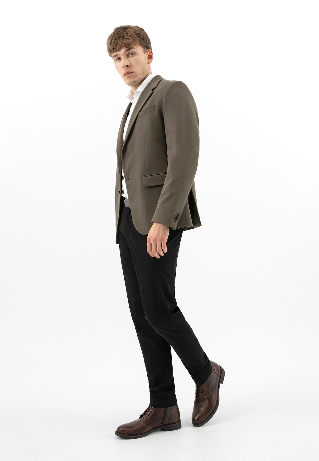 Brązowe skórzane trzewiki męskie z ociepleniem 24052-52 Widok 10