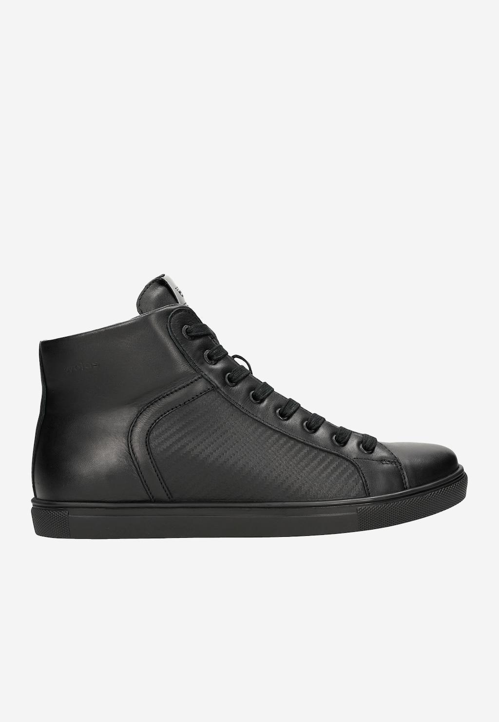 Czarne trampki męskie z ozdobnymi tłoczonymi elementami 24026-71 Widok 2