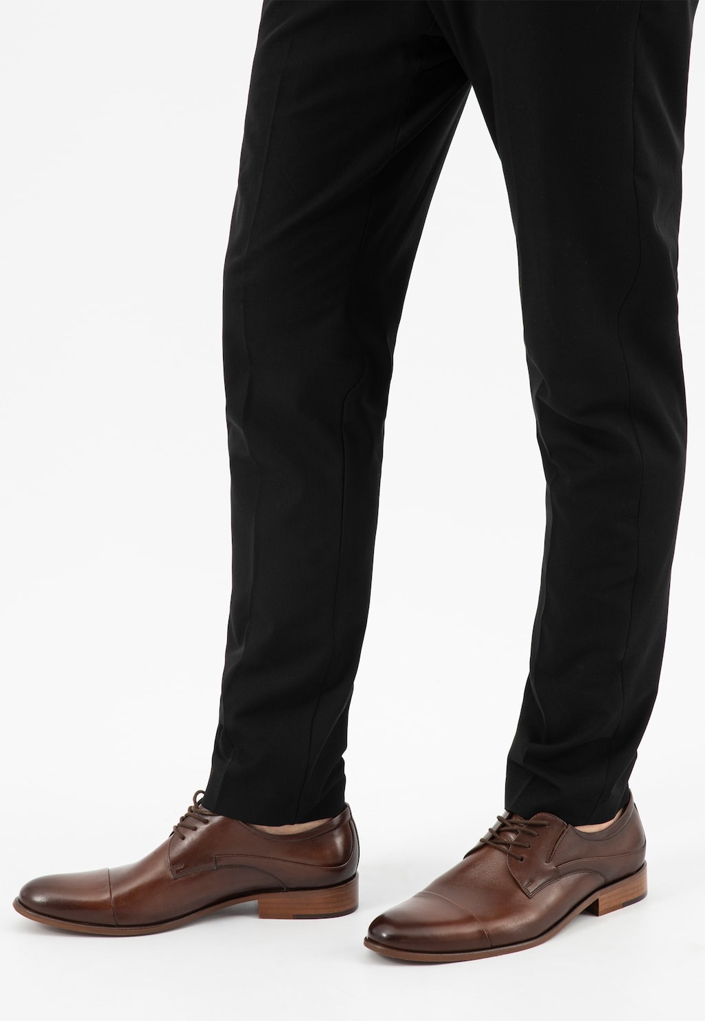 Hnědé pánské společenské polobotky z lícové kůže 10281-52 Widok 8