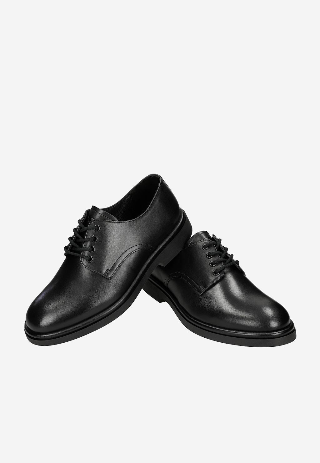 Klasyczne czarne derby męskie ze skóry licowej 10276-51 Widok 7