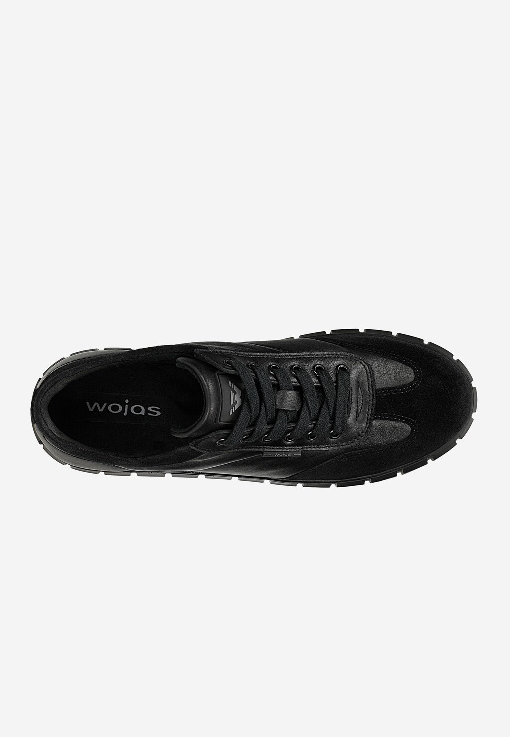 Černé kožené tenisky pro muže se semišovou špičkou a profilovanou podrážkou 10272-71 Widok 5