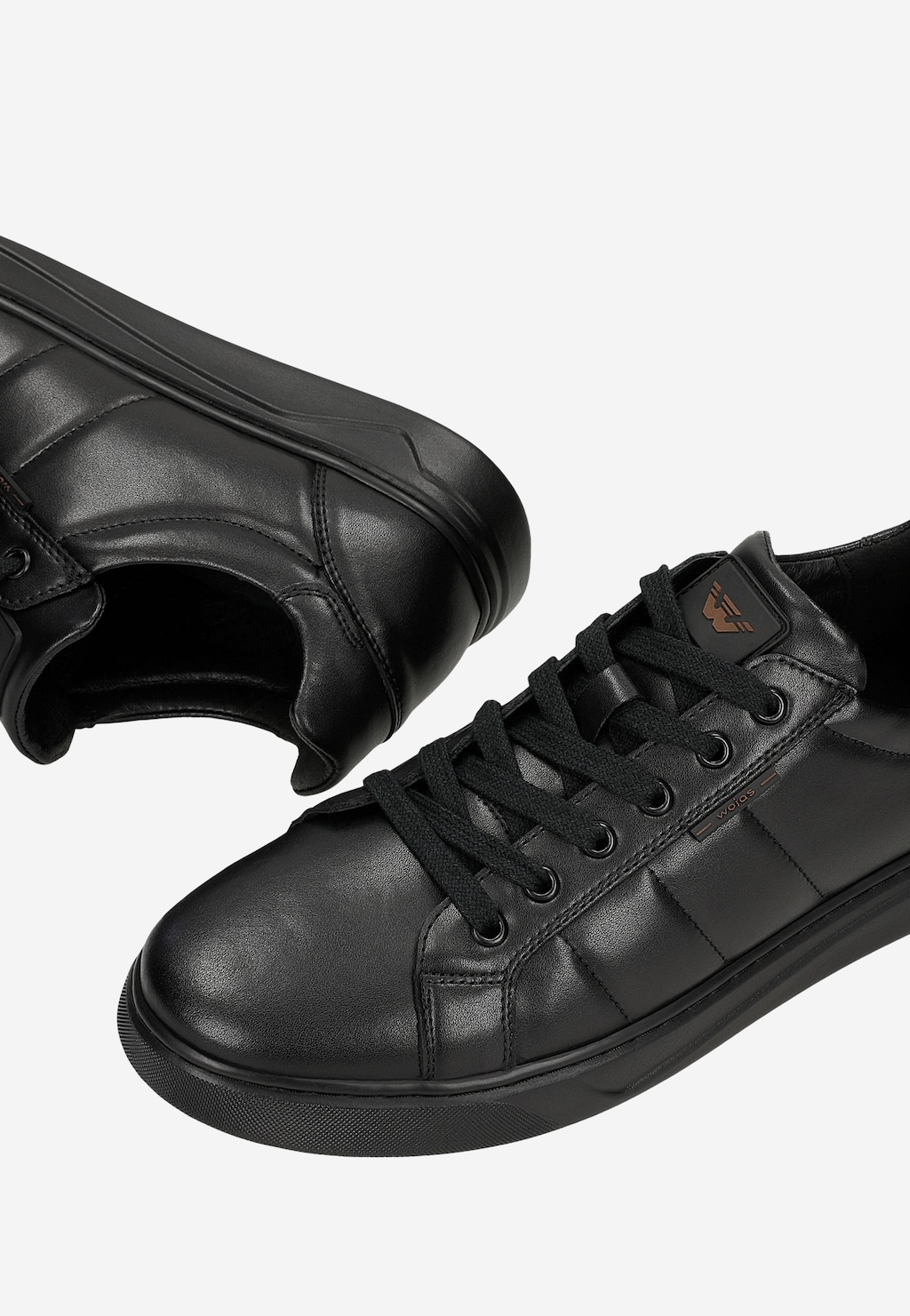 Czarne skórzane trampki męskie 10247-51 Widok 7