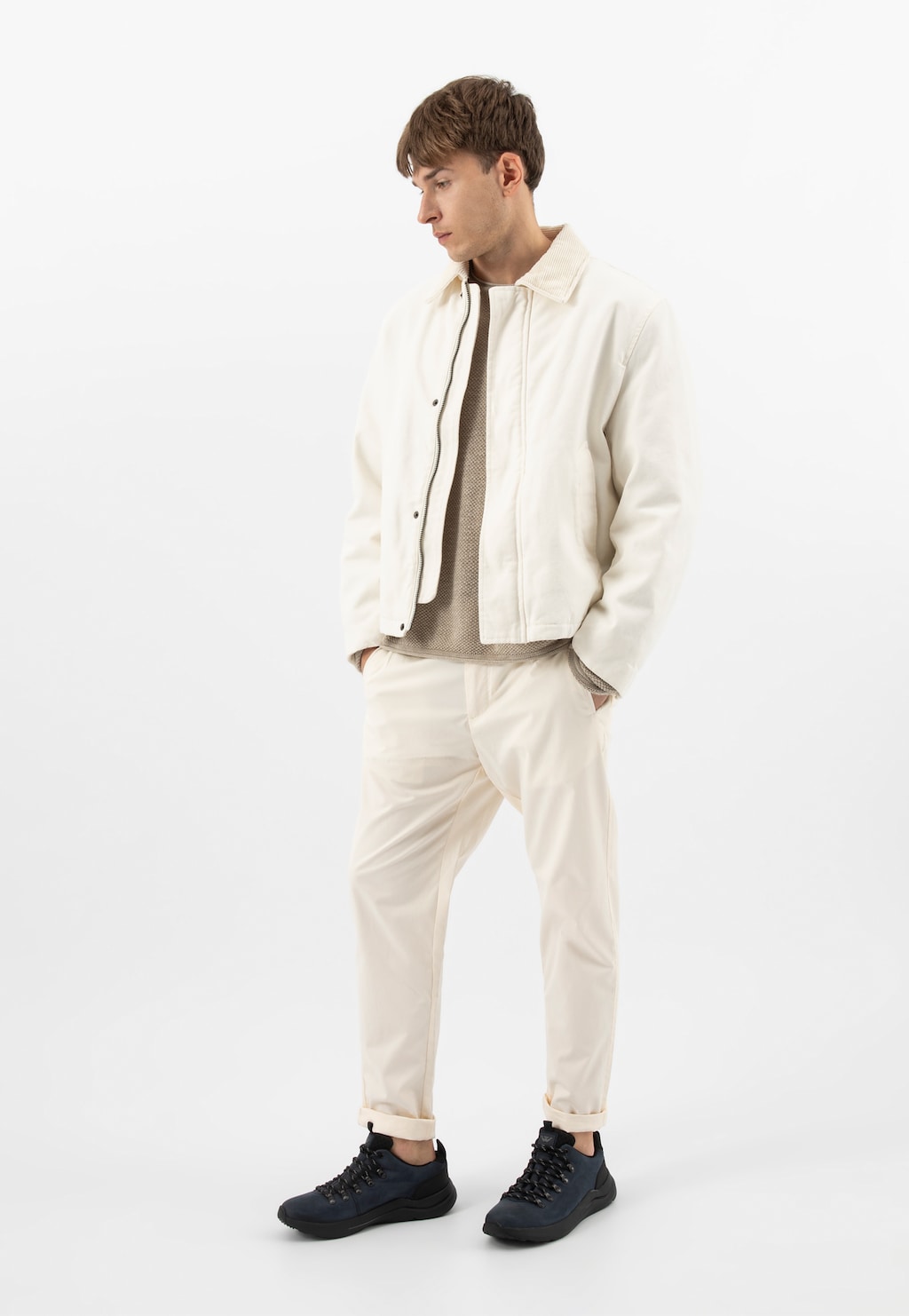 Granatowe męskie półbuty trekkingowe niskie 10260-76 Widok 10