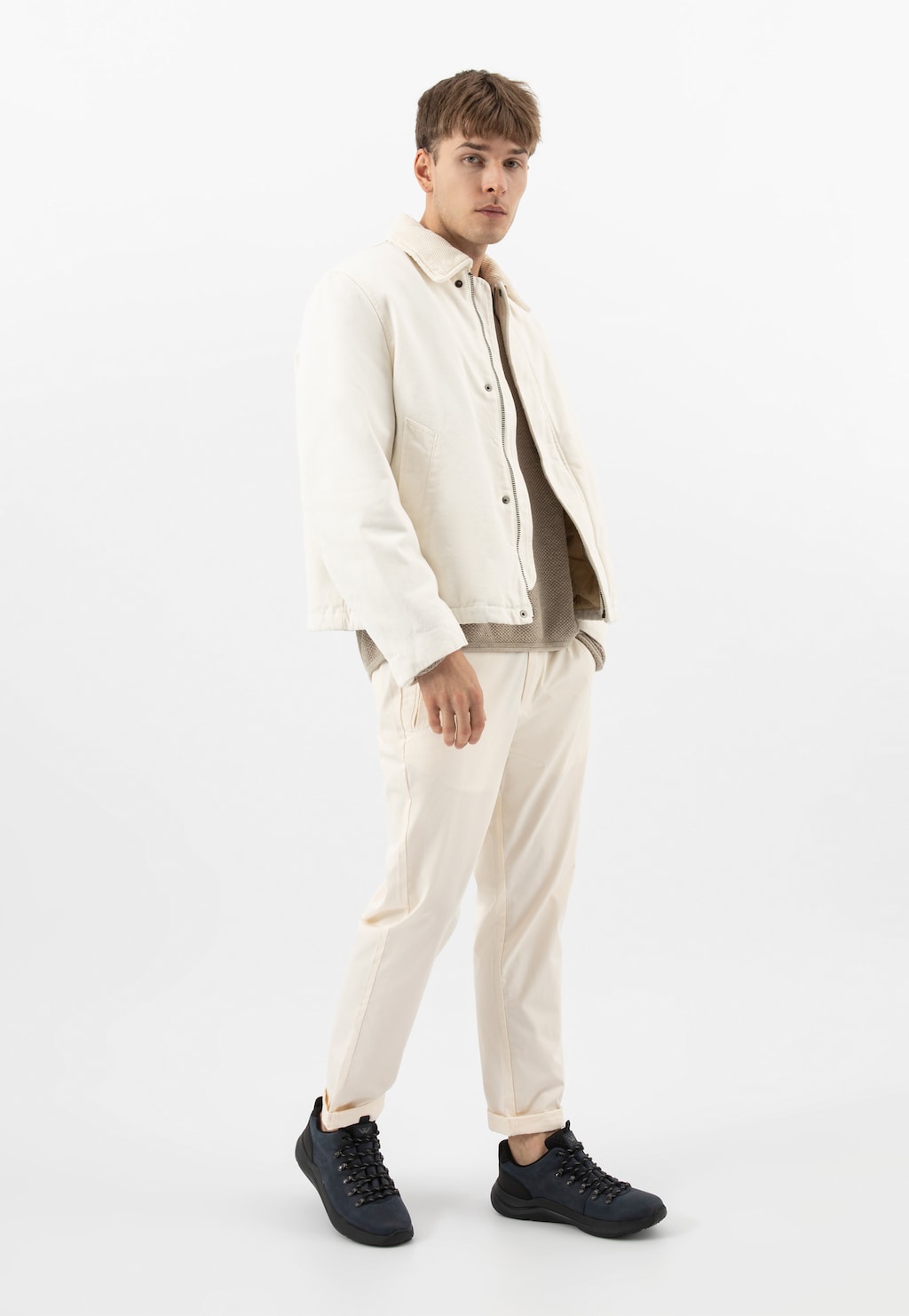 Granatowe męskie półbuty trekkingowe niskie 10260-76 Widok 1