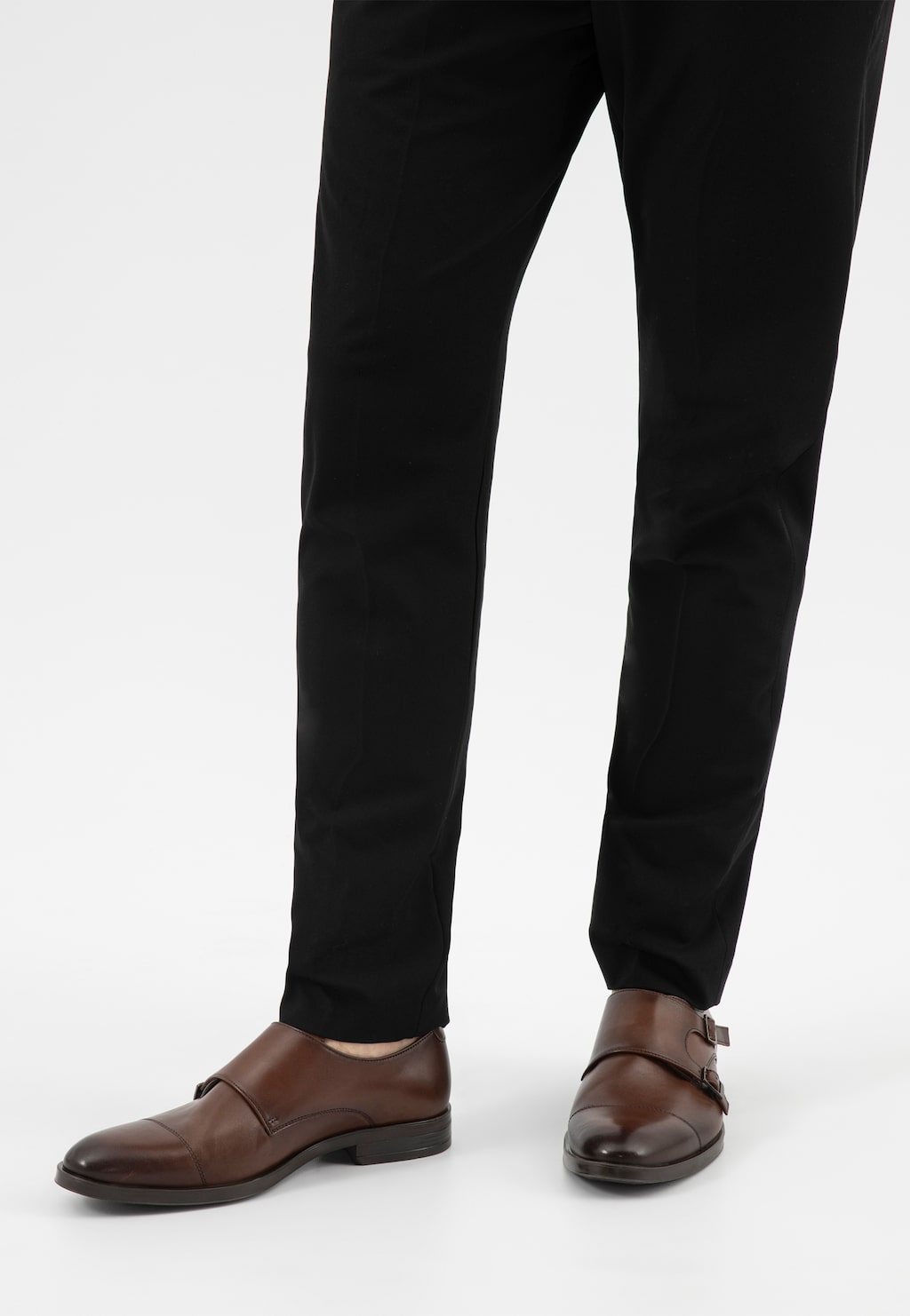 Brązowe wizytowe półbuty typu monki 10265-52 Widok 9