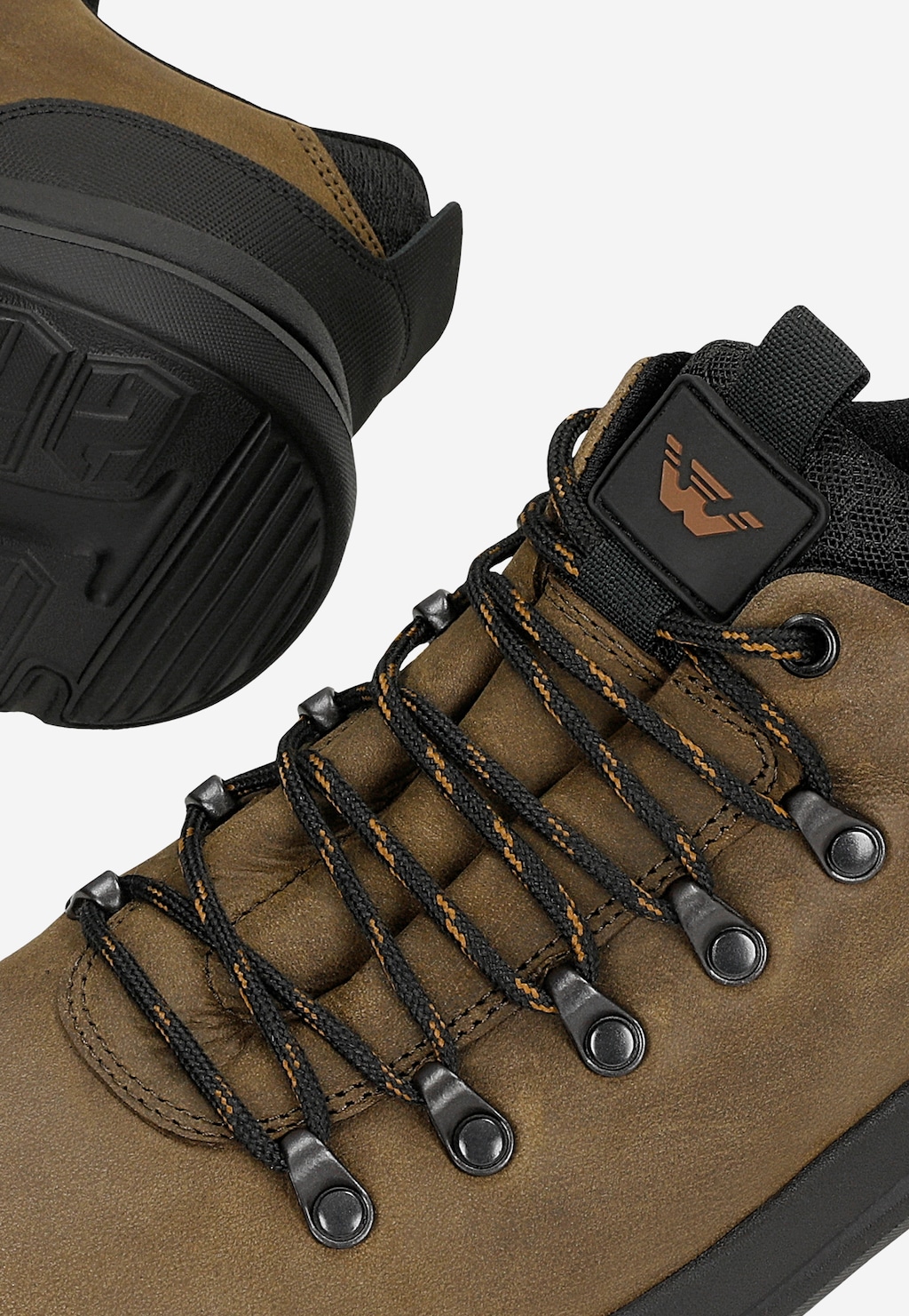 Hnědo-černé nízké pánské trekkingové boty z crazy horse kůže 10260-73 Widok 7