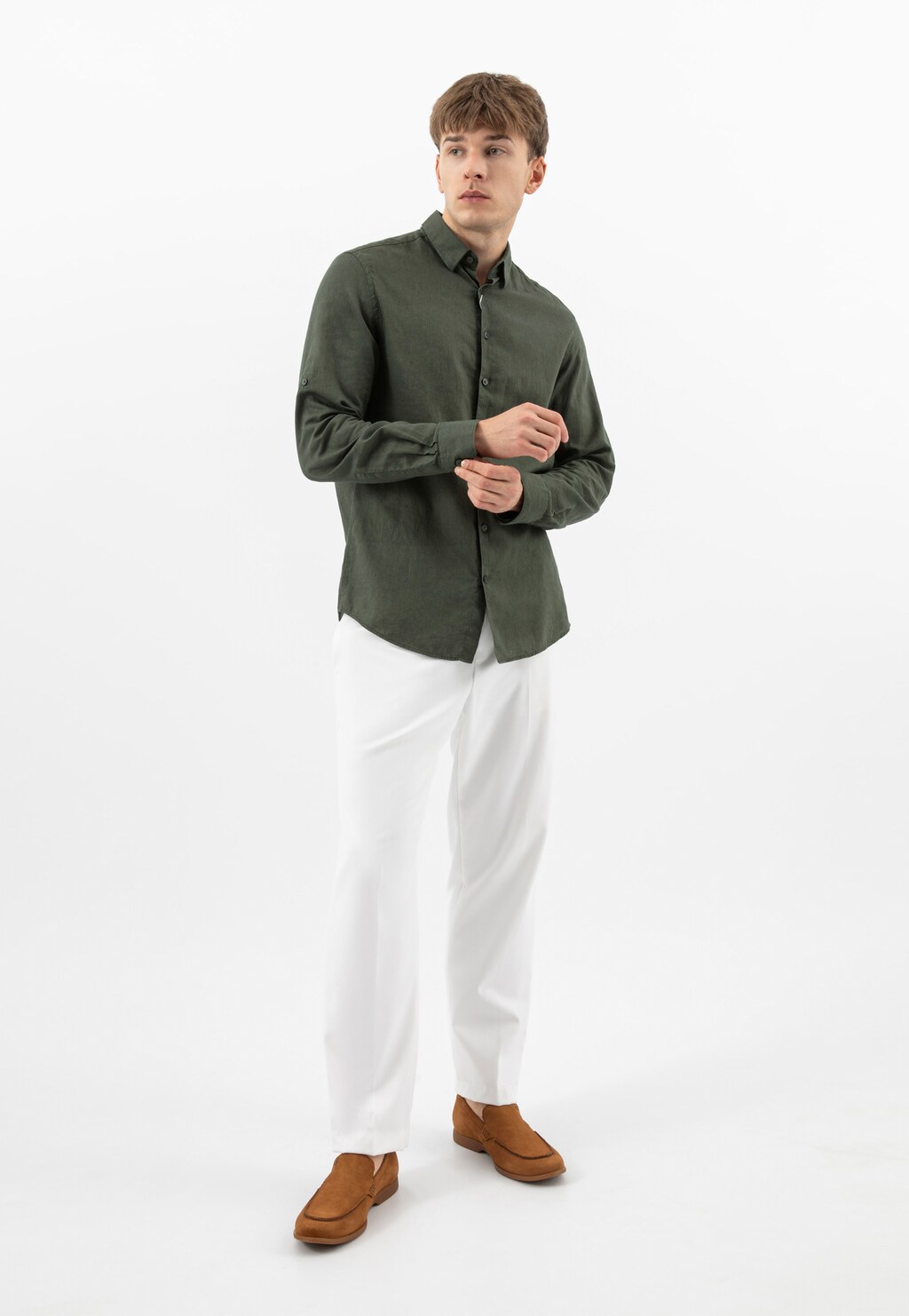 Světle hnědé pánské mokasíny 10257-23 Widok 8