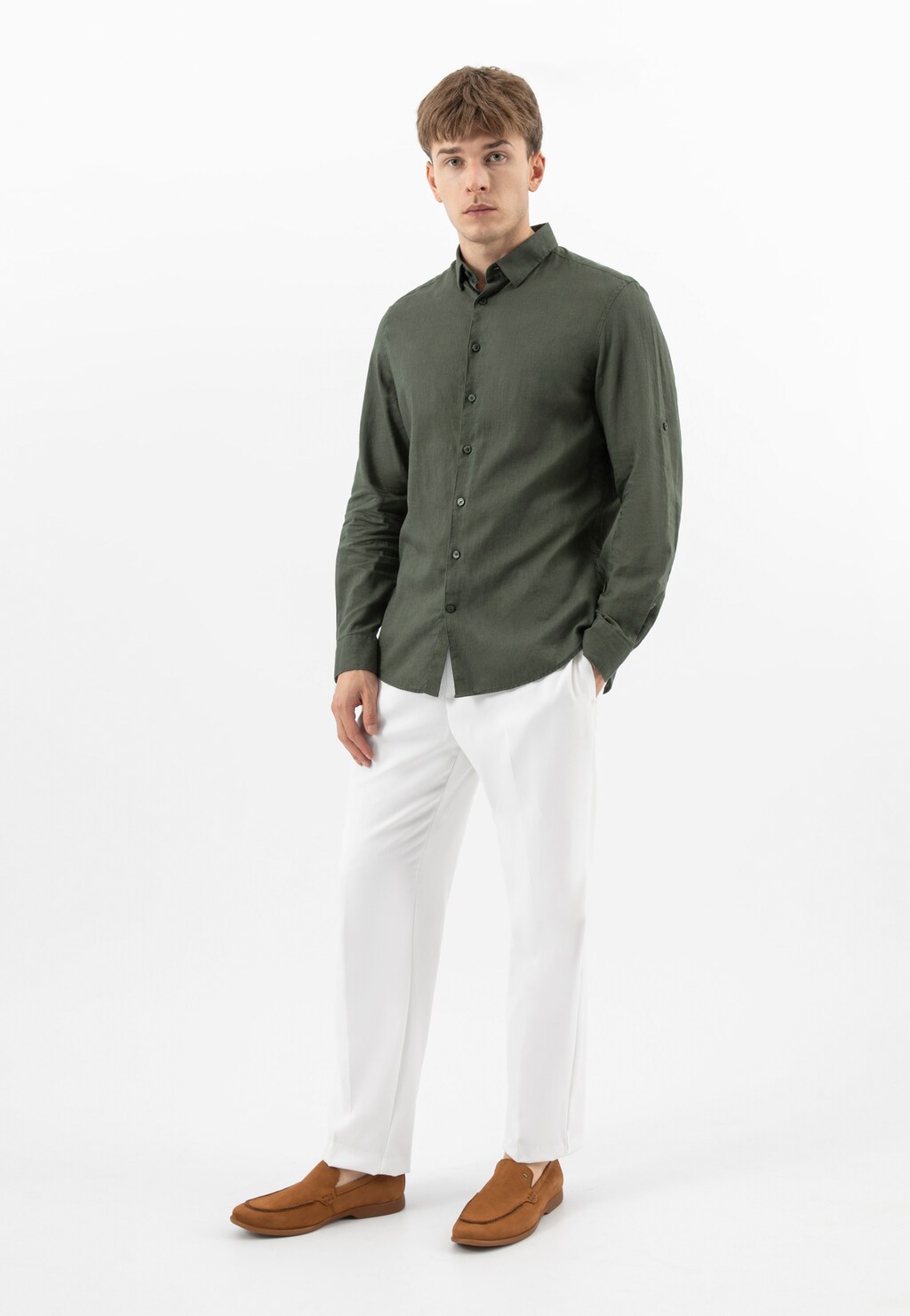 Světle hnědé pánské mokasíny 10257-23 Widok 1