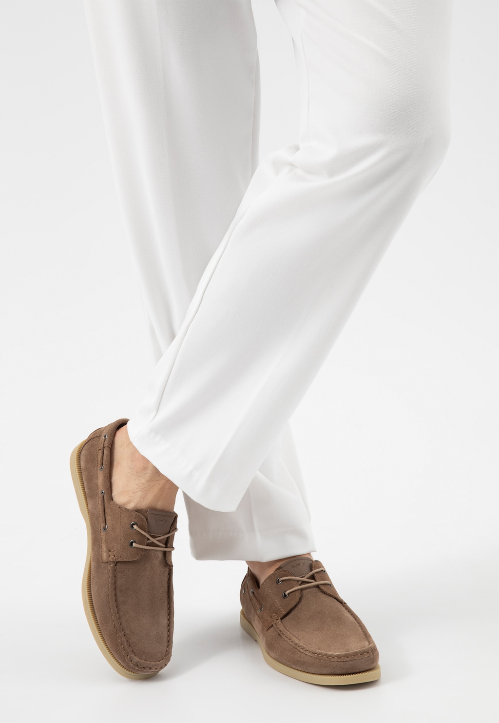 Béžové šněrovací polobotky pánské ve stylu mokasínů 10256-64 Widok 8