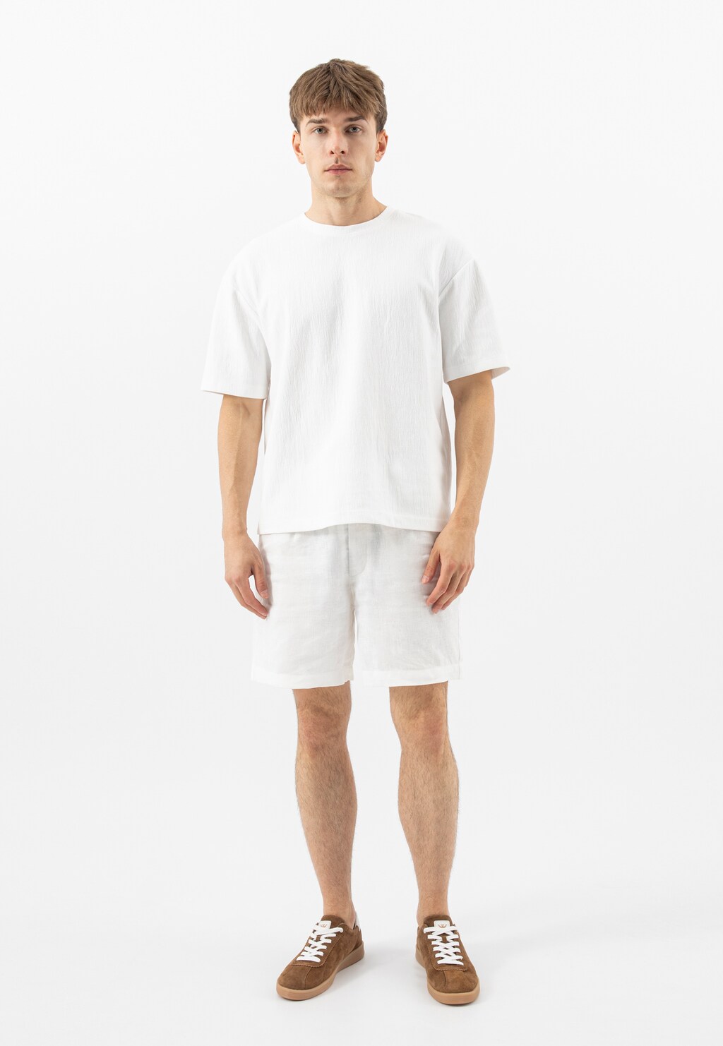 Světle hnědé pánské tenisky s bílými detaily 10251-63 Widok 10