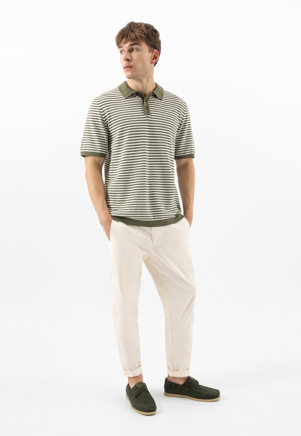 Zelené pánské námořnické mokasíny 10256-67 Widok 10