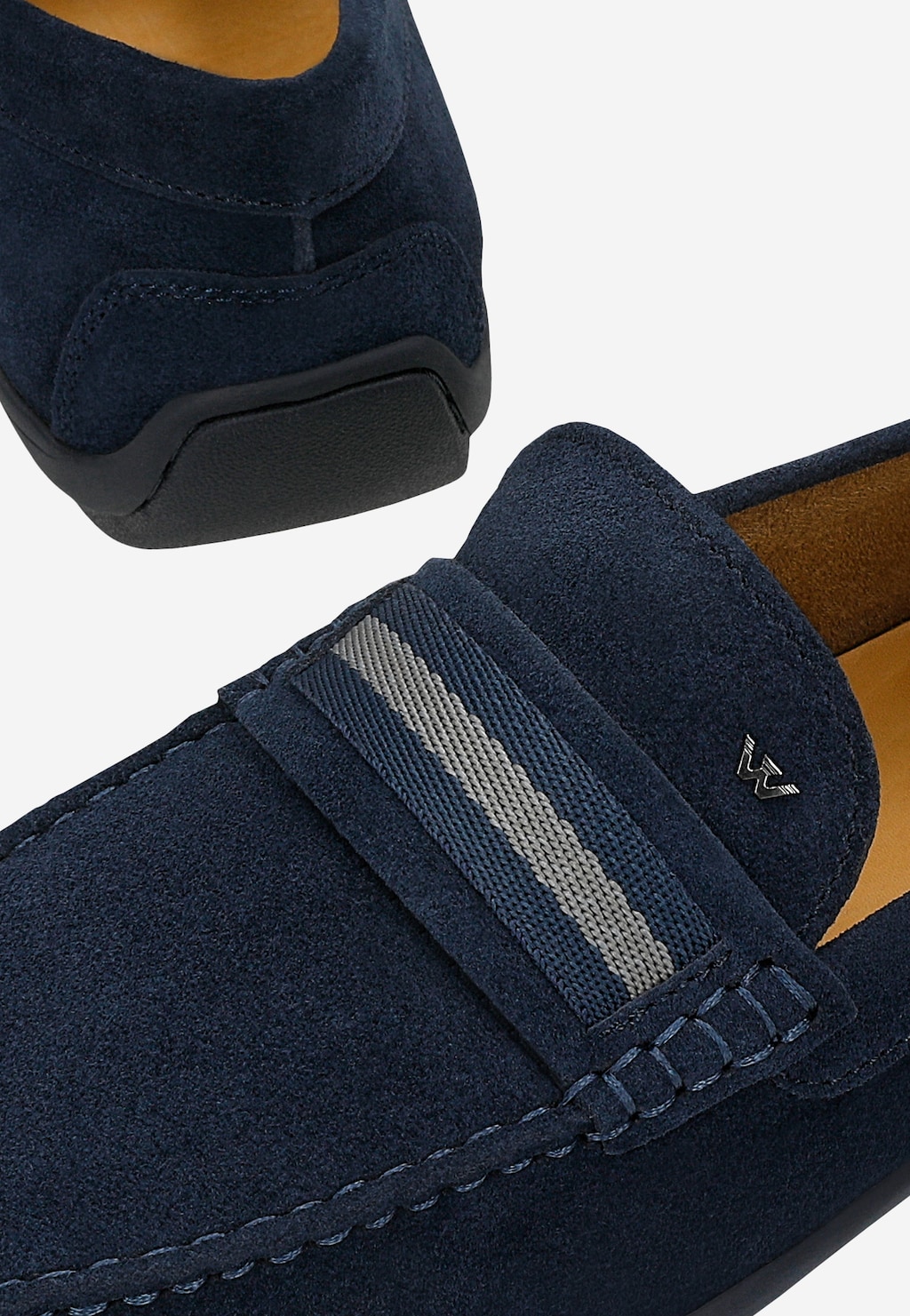 Tmavě modré pánské mokasíny z velurové useně 10146-66 Widok 7