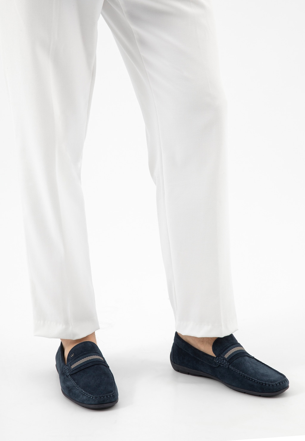 Tmavě modré pánské mokasíny z velurové useně 10146-66 Widok 8