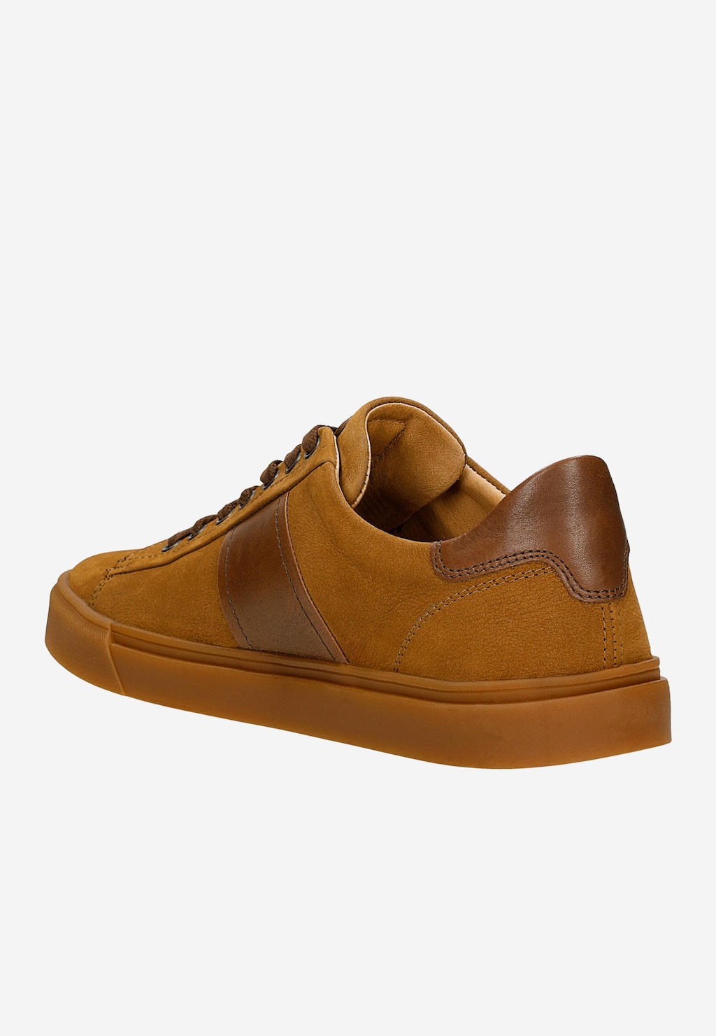 Brązowe trampki męskie z łączonych skór 10246-72 Widok 4