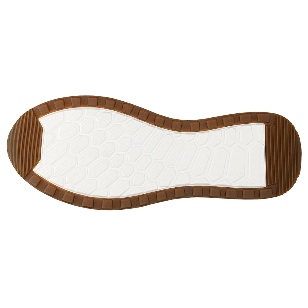 Brązowe sneakersy męskie z elementami ze skóry licowej 10245-73 Widok 6