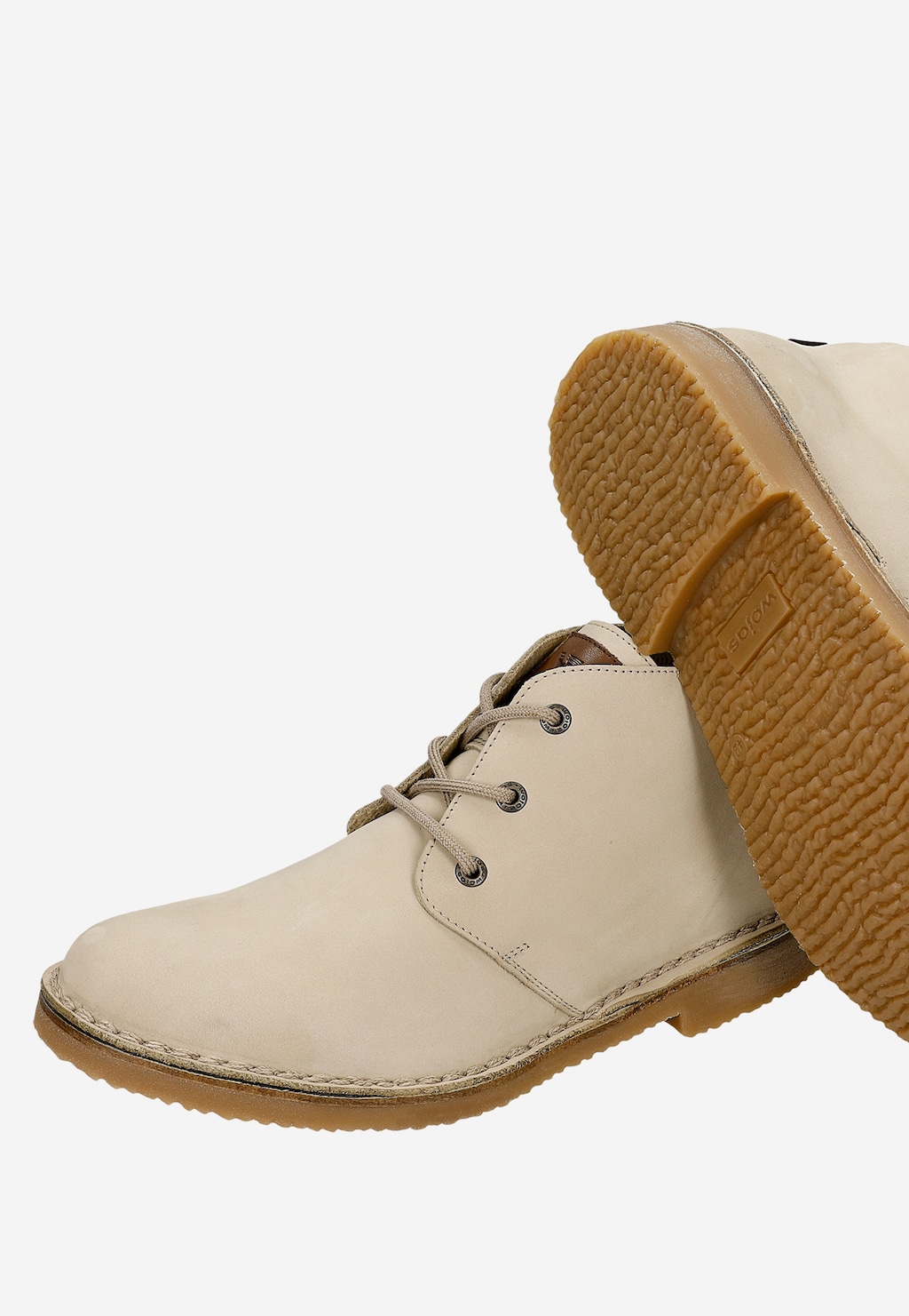 Beżowe trzewiki męskie chukka 24400-29 Widok 6