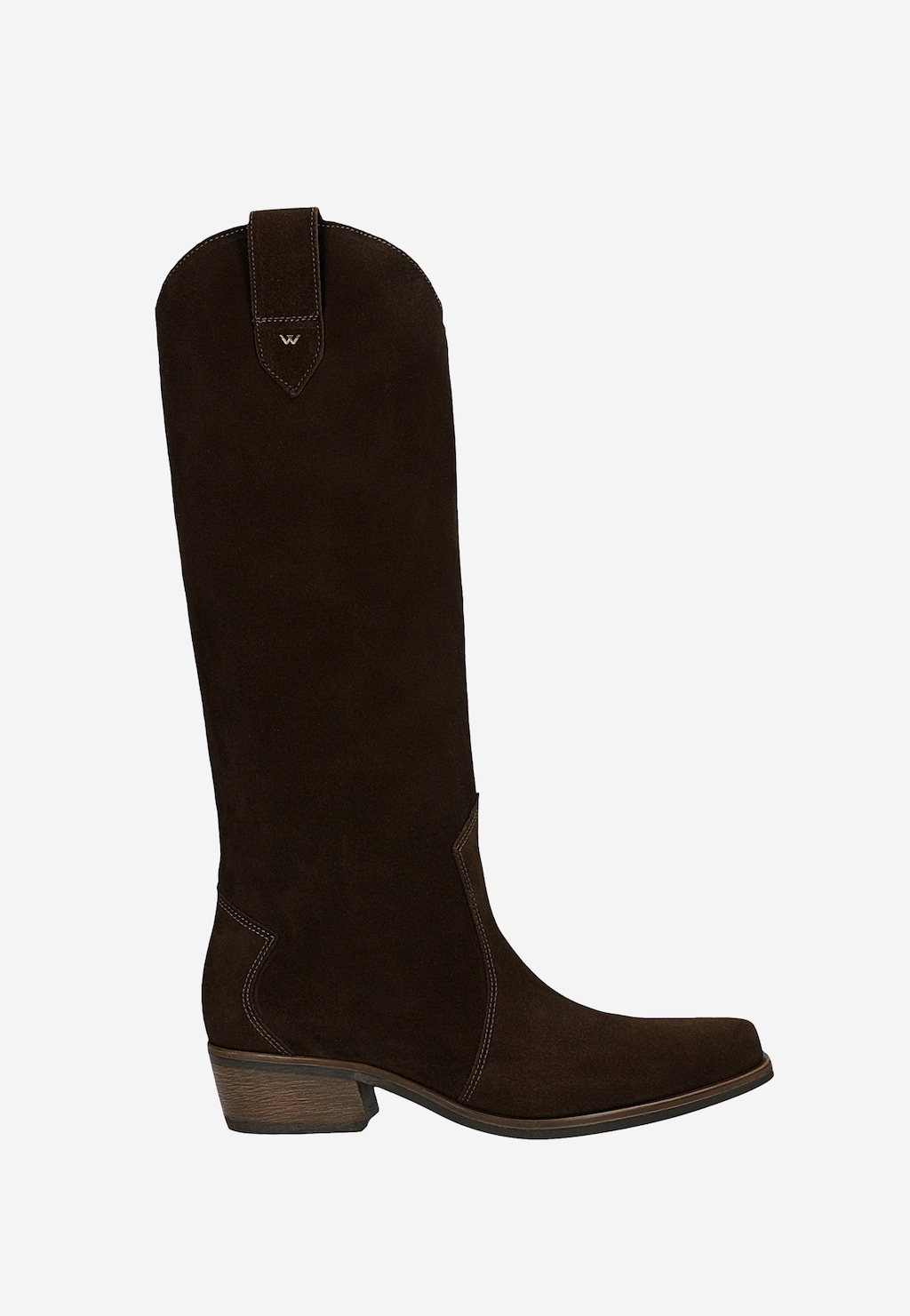 Wysokie ciemnobrązowe kowbojki damskie 71154-62 Widok 1