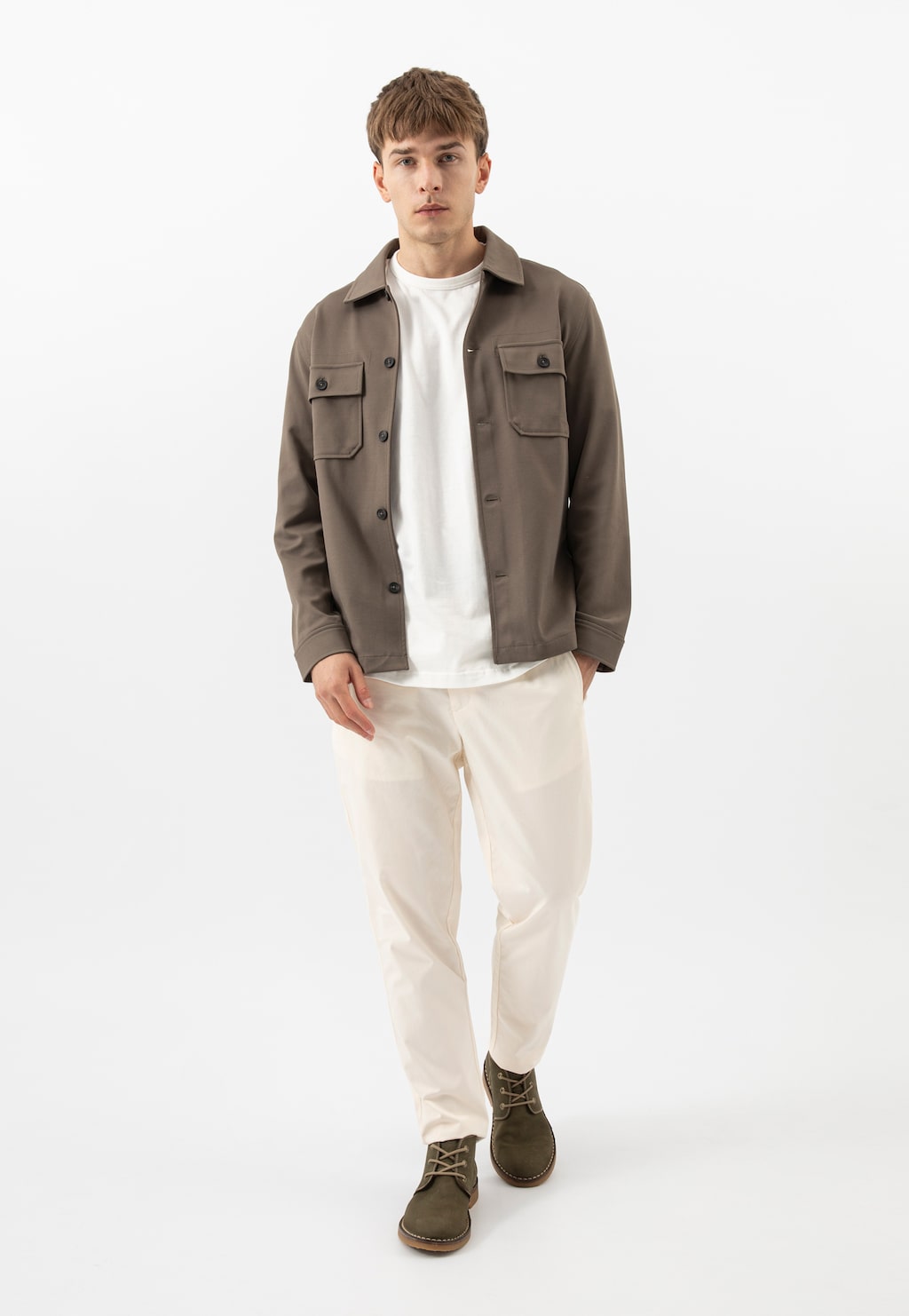 Hnědé kožené chukka polobotky 24400-90 Widok 10