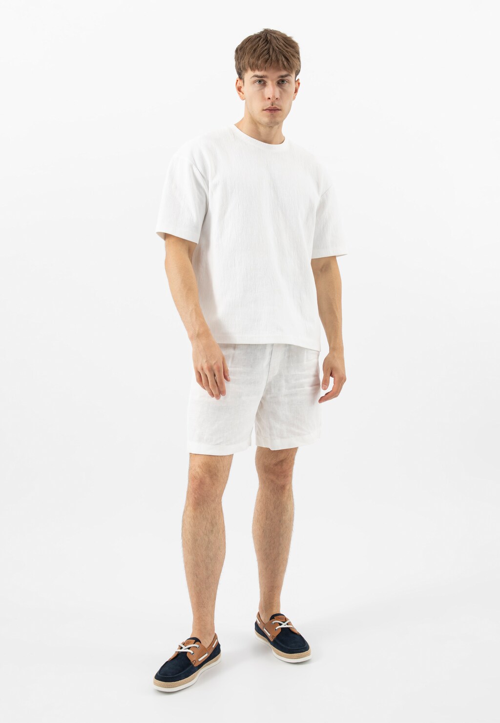 Granatowo-brązowe półbuty męskie z łączonych skór 10259-76 Widok 10