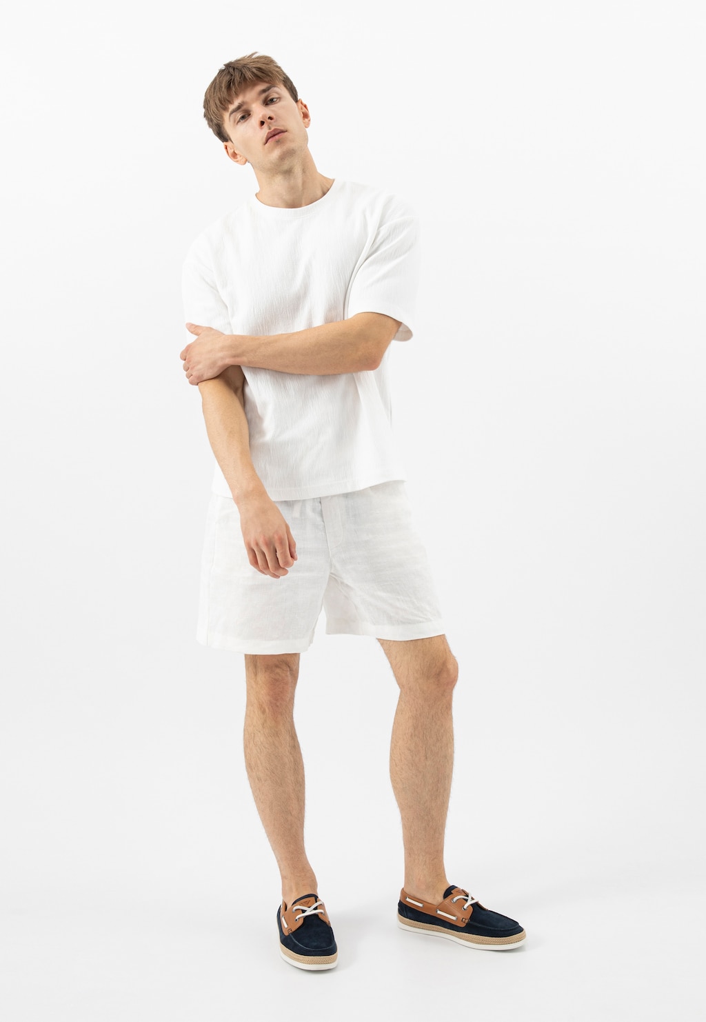 Granatowo-brązowe półbuty męskie z łączonych skór 10259-76 Widok 1