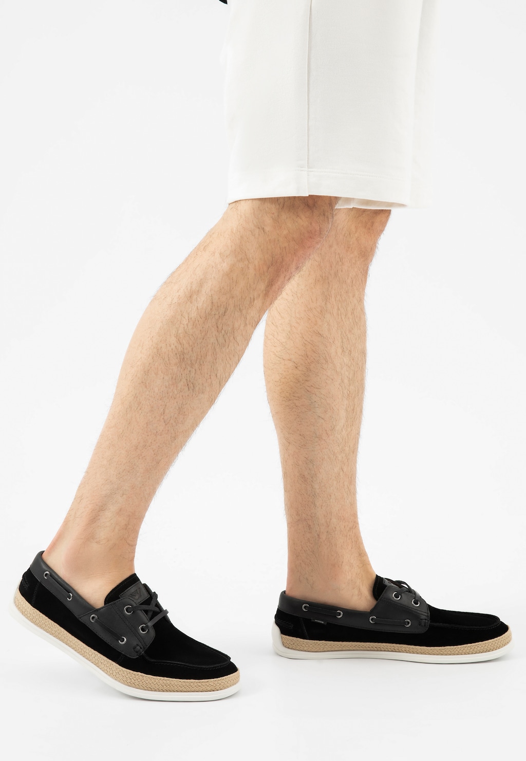 Čierne pánske poltopánky z kombinovaných kôž 10259-71 Widok 8