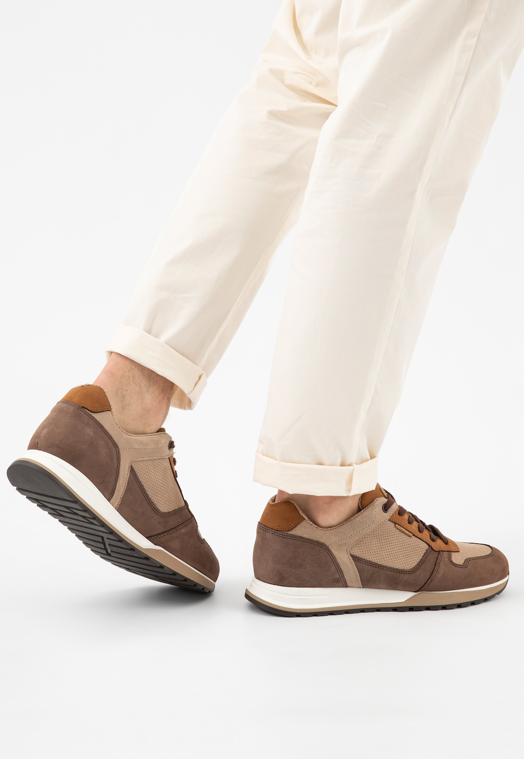 Hnědo-béžové pánské tenisky 10243-22 Widok 9