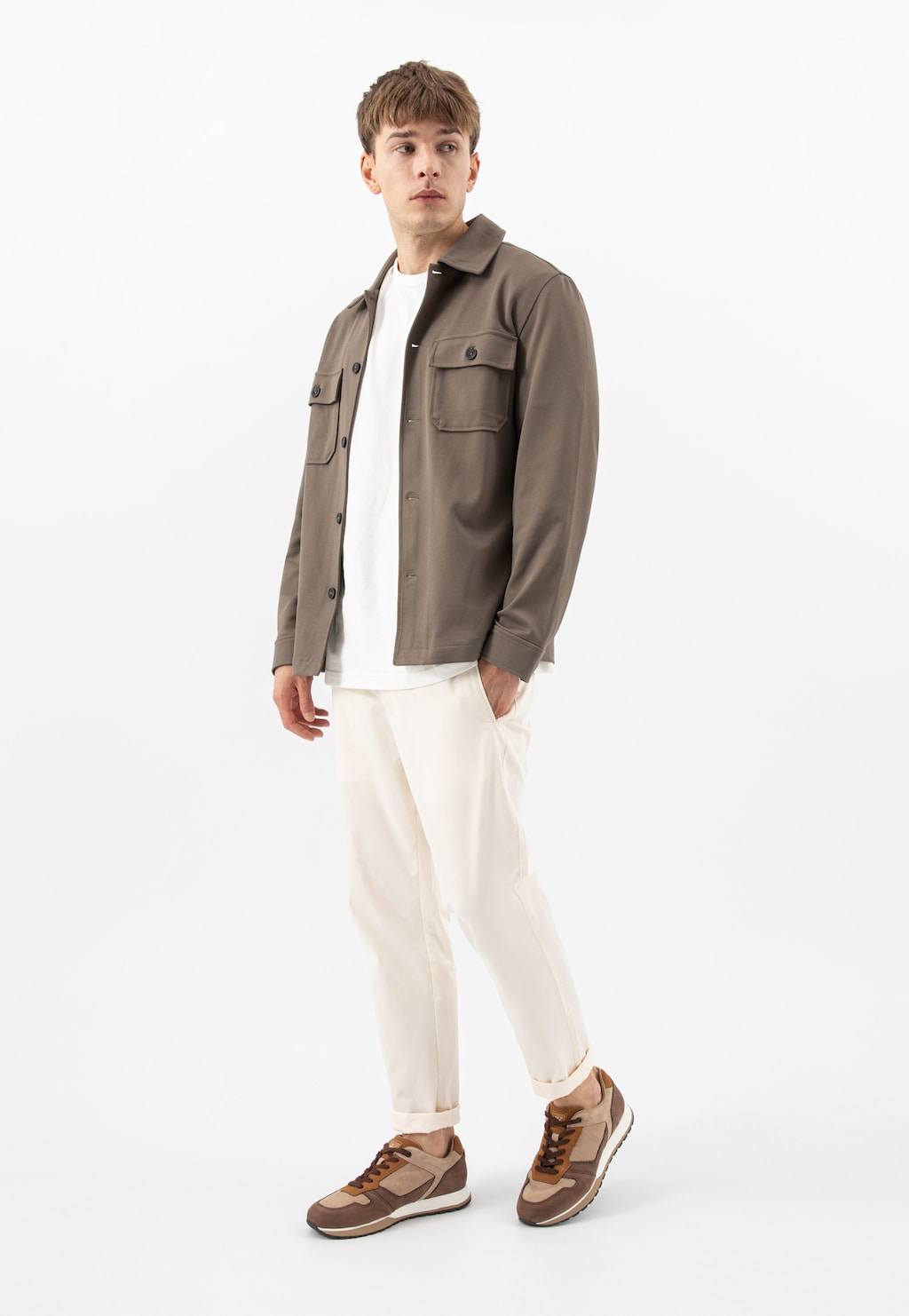 Hnědo-béžové pánské tenisky 10243-22 Widok 10