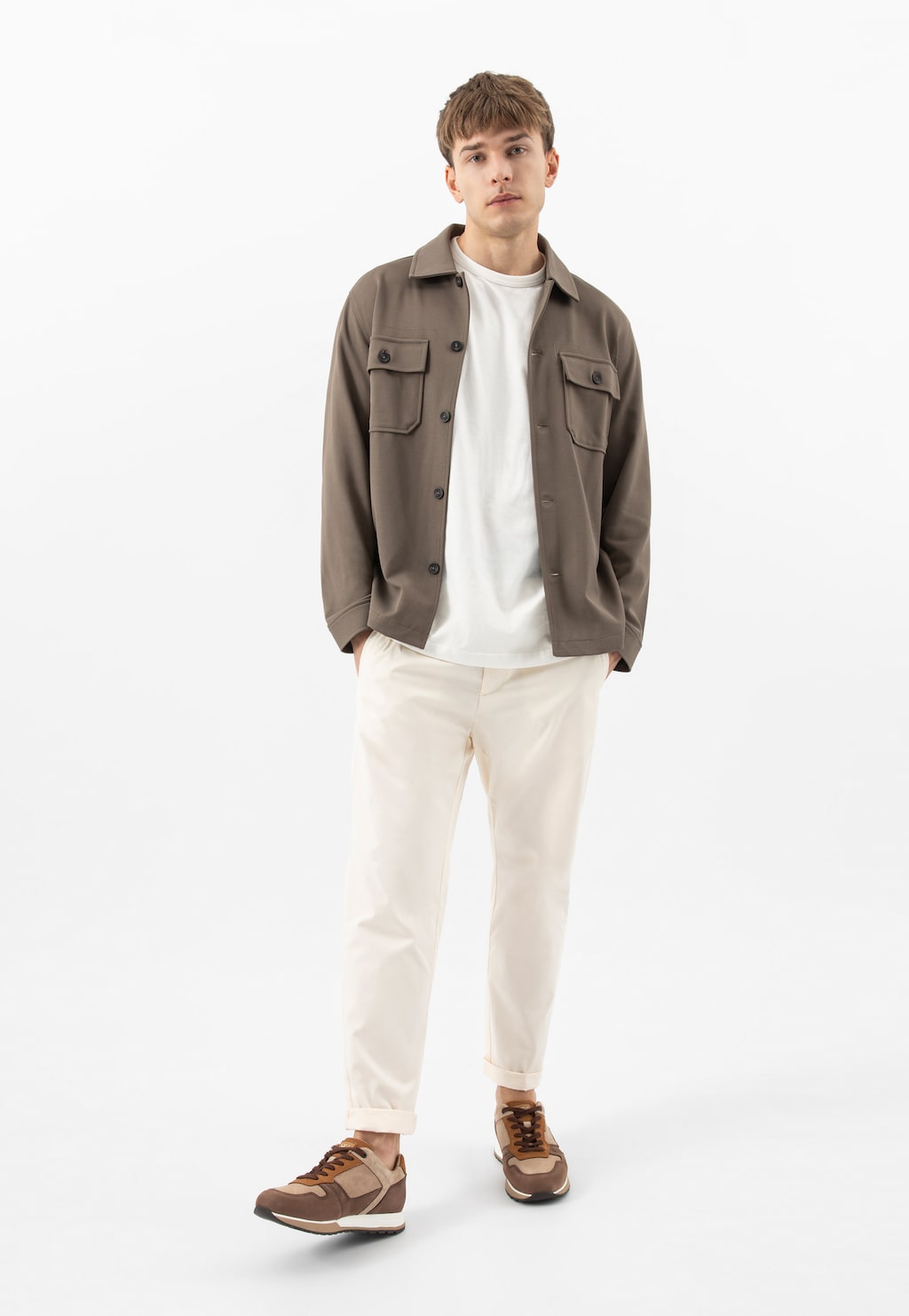 Hnědo-béžové pánské tenisky 10243-22 Widok 1