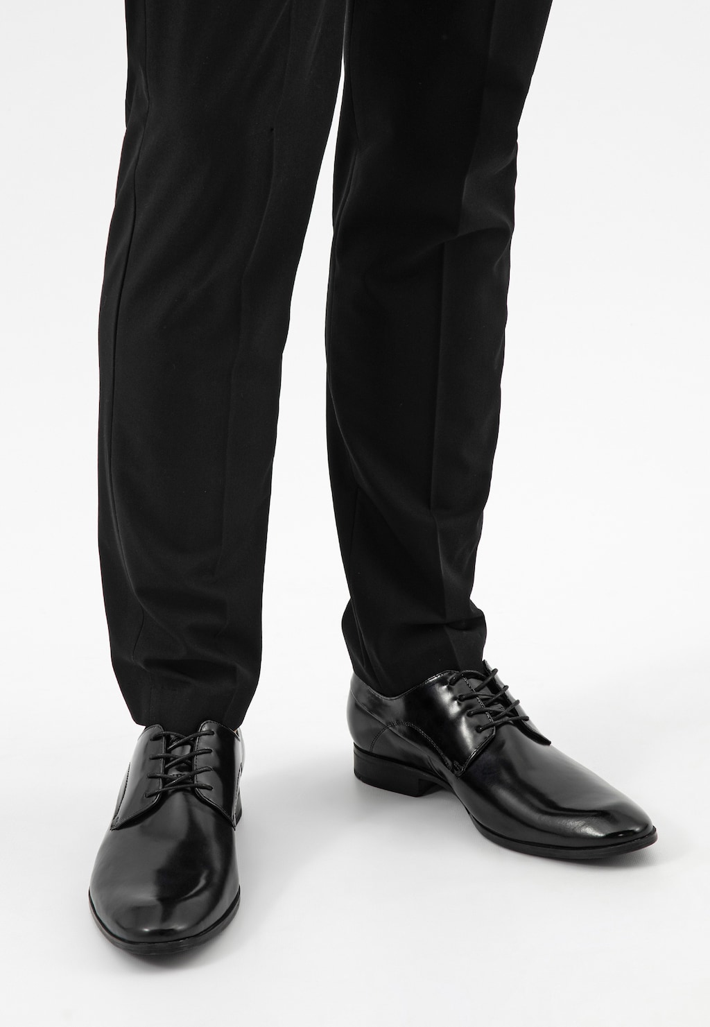 Čierne kožené poltopánky typu derby 10235-51 Widok 7