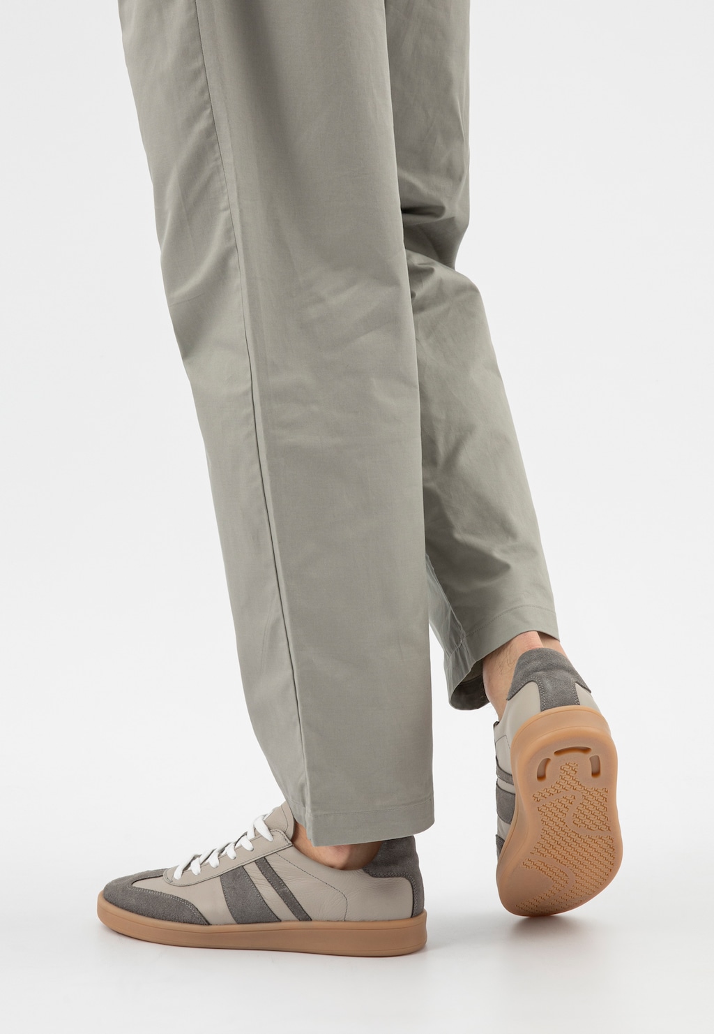 Sivé pánske tenisky z pravej kože 10234-70 Widok 8