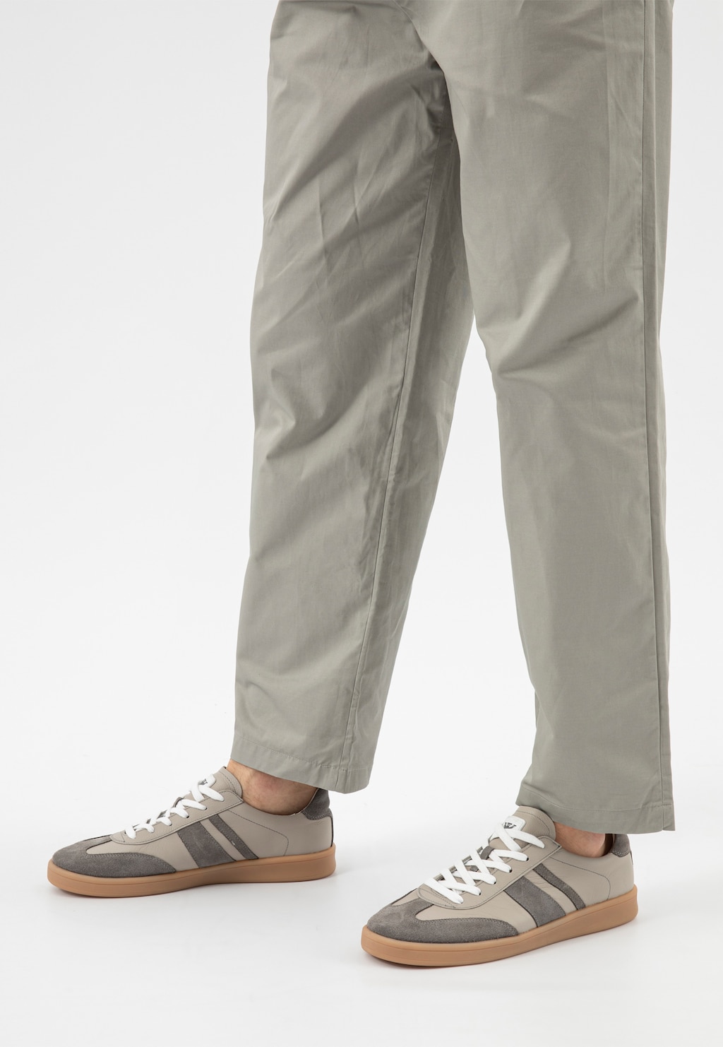 Sivé pánske tenisky z pravej kože 10234-70 Widok 9