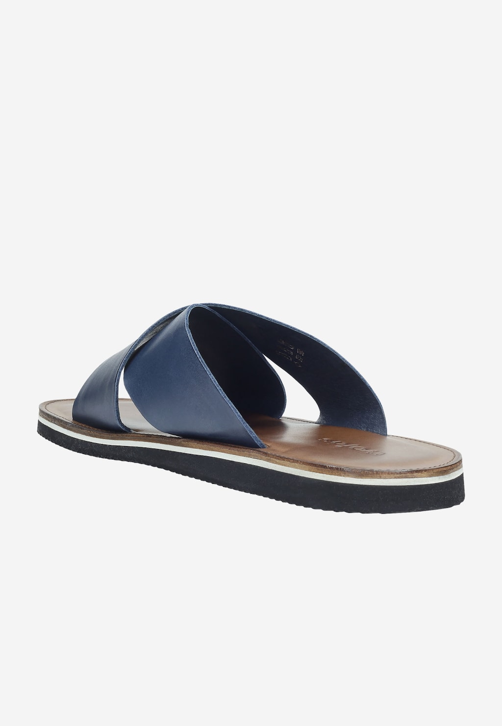 Granatowe męskie klapki ze skóry licowej 9259-56 Widok 4