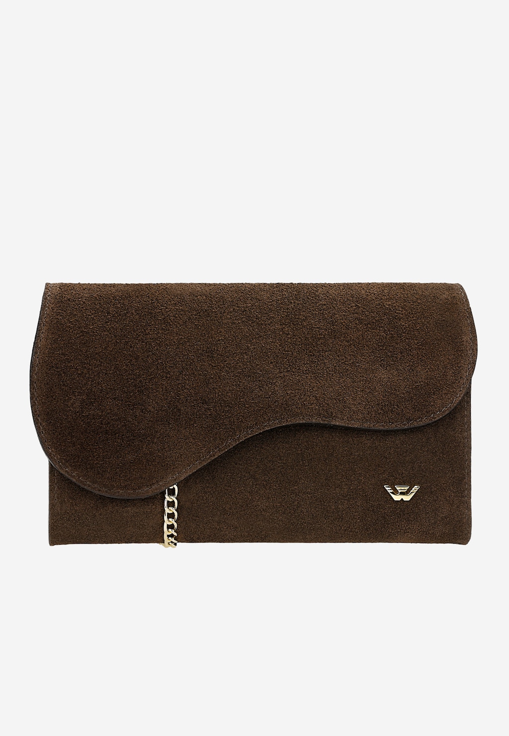 Tmavě hnědá psaníčko s asymetrickou klopou 80440-62 Widok 2