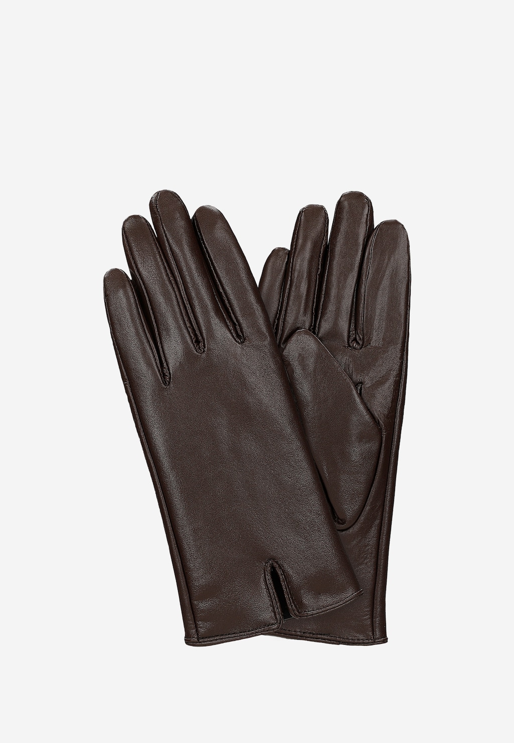 Skórzane rękawiczki damskie w czekoladowym brązowym kolorze 98115-73 Widok 2