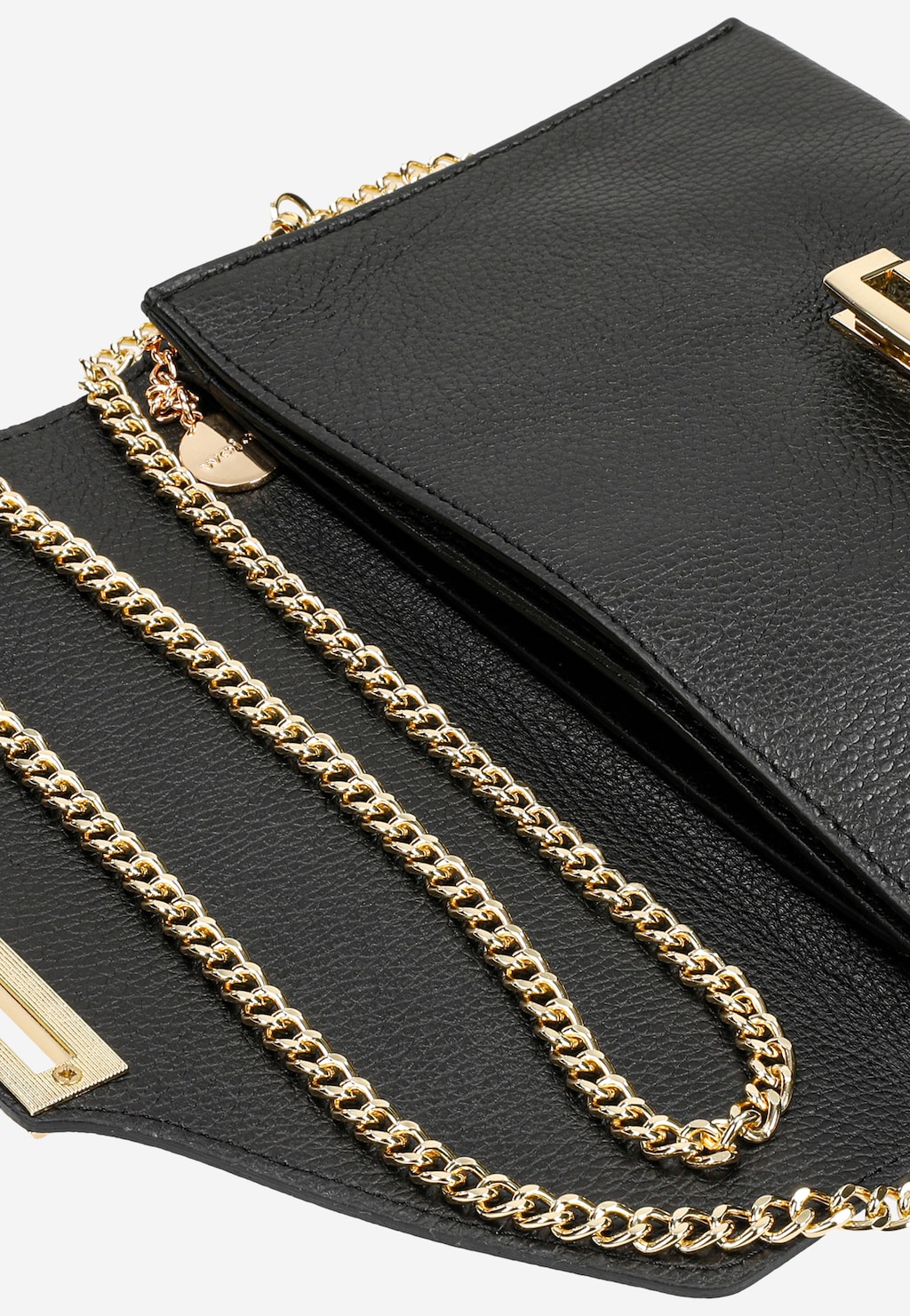 Čierna kožená dámska listová kabelka 80386-51 Widok 7