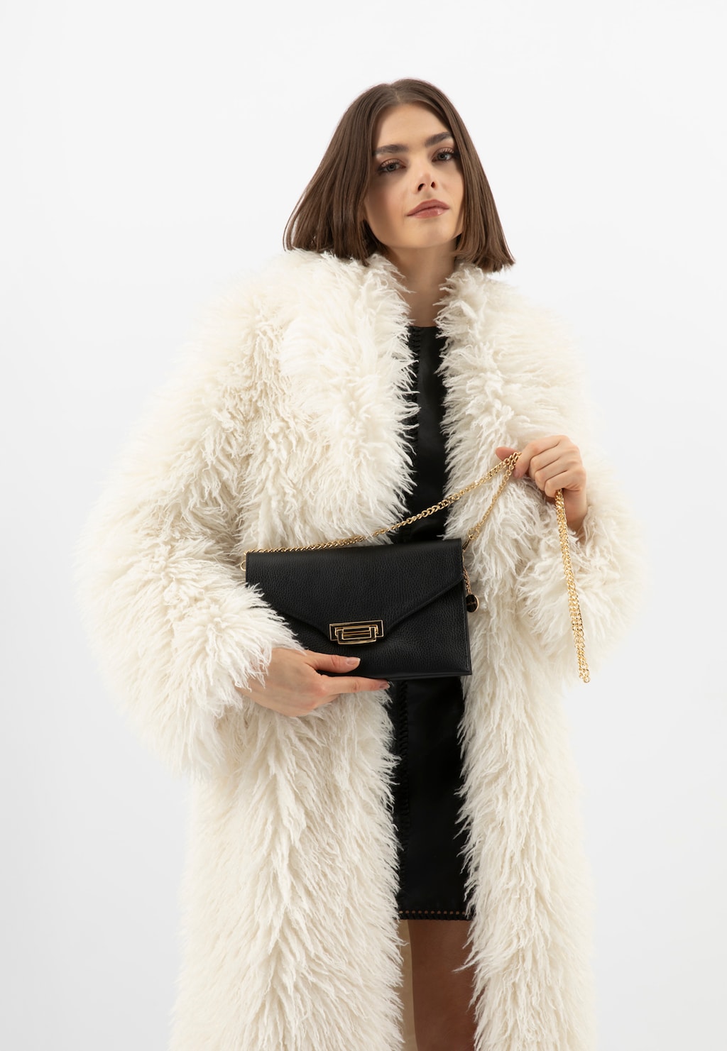 Čierna kožená dámska listová kabelka 80386-51 Widok 1