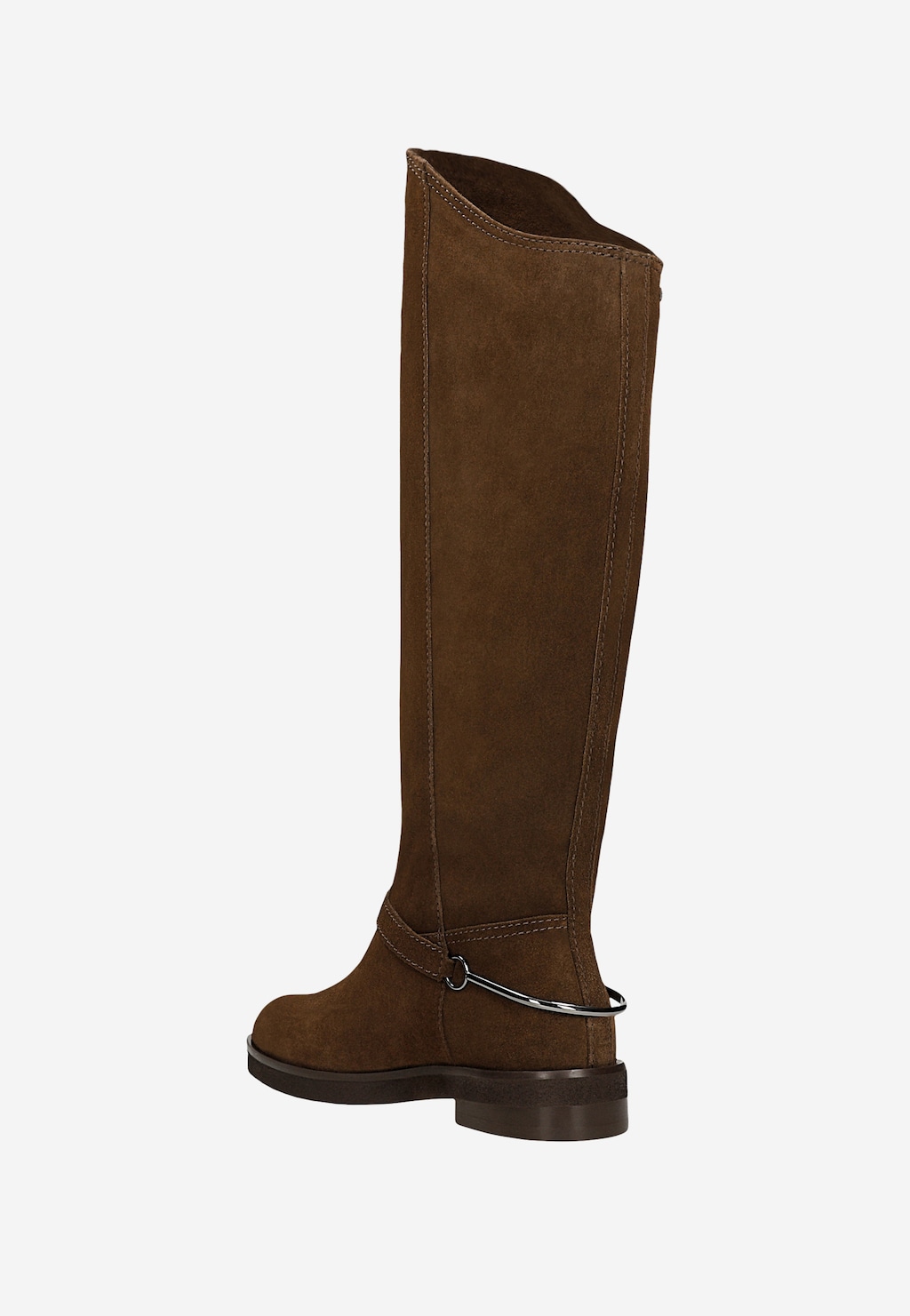 Hnedé čokoládové čižmy s ozdobným remienkom a kovovou prackou 71123-62 Widok 4
