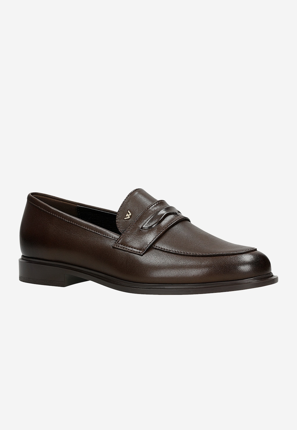 Brązowe skórzane mokasyny damskie typu penny loafers 46354-52 Widok 3