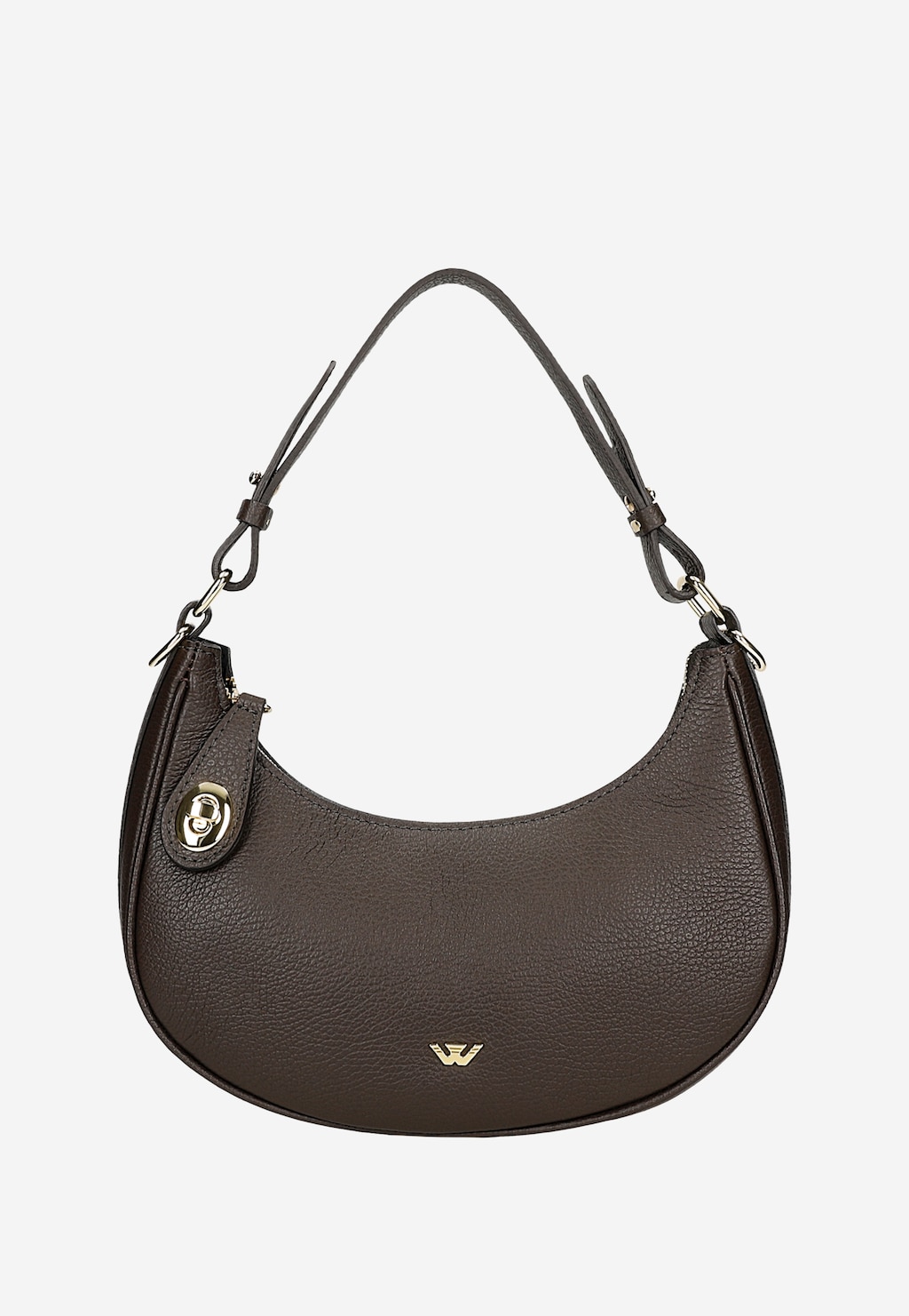 Tmavohnedá kabelka typu bageta 80391-52 Widok 2