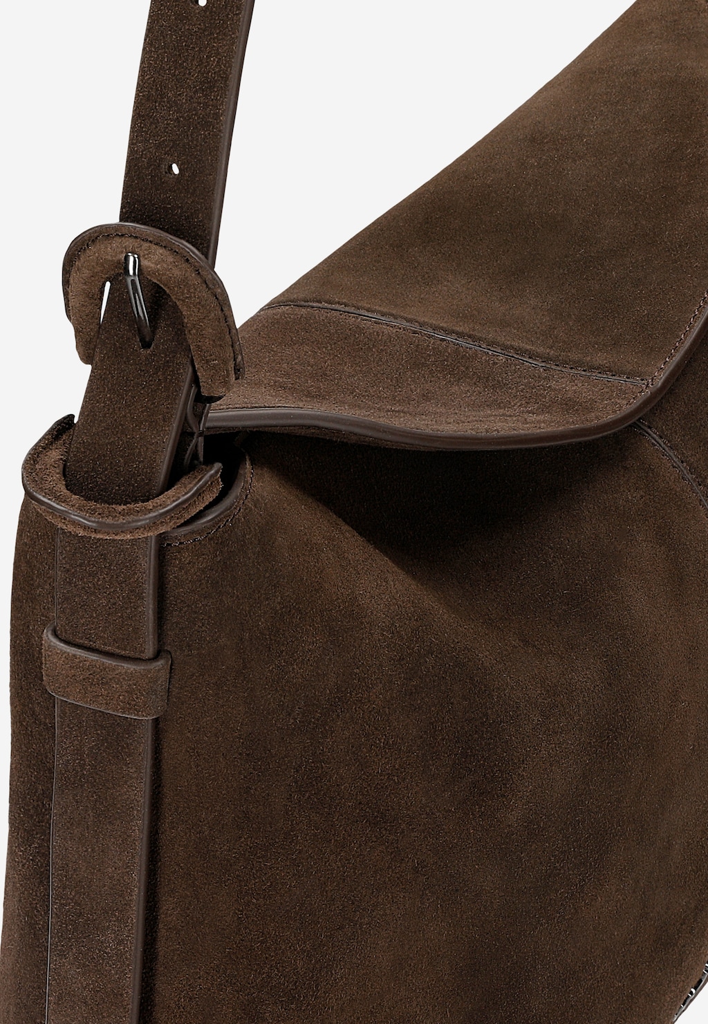 Brązowa czekoladowa torebka damska z dwoiny welurowej 80447-62 Widok 5