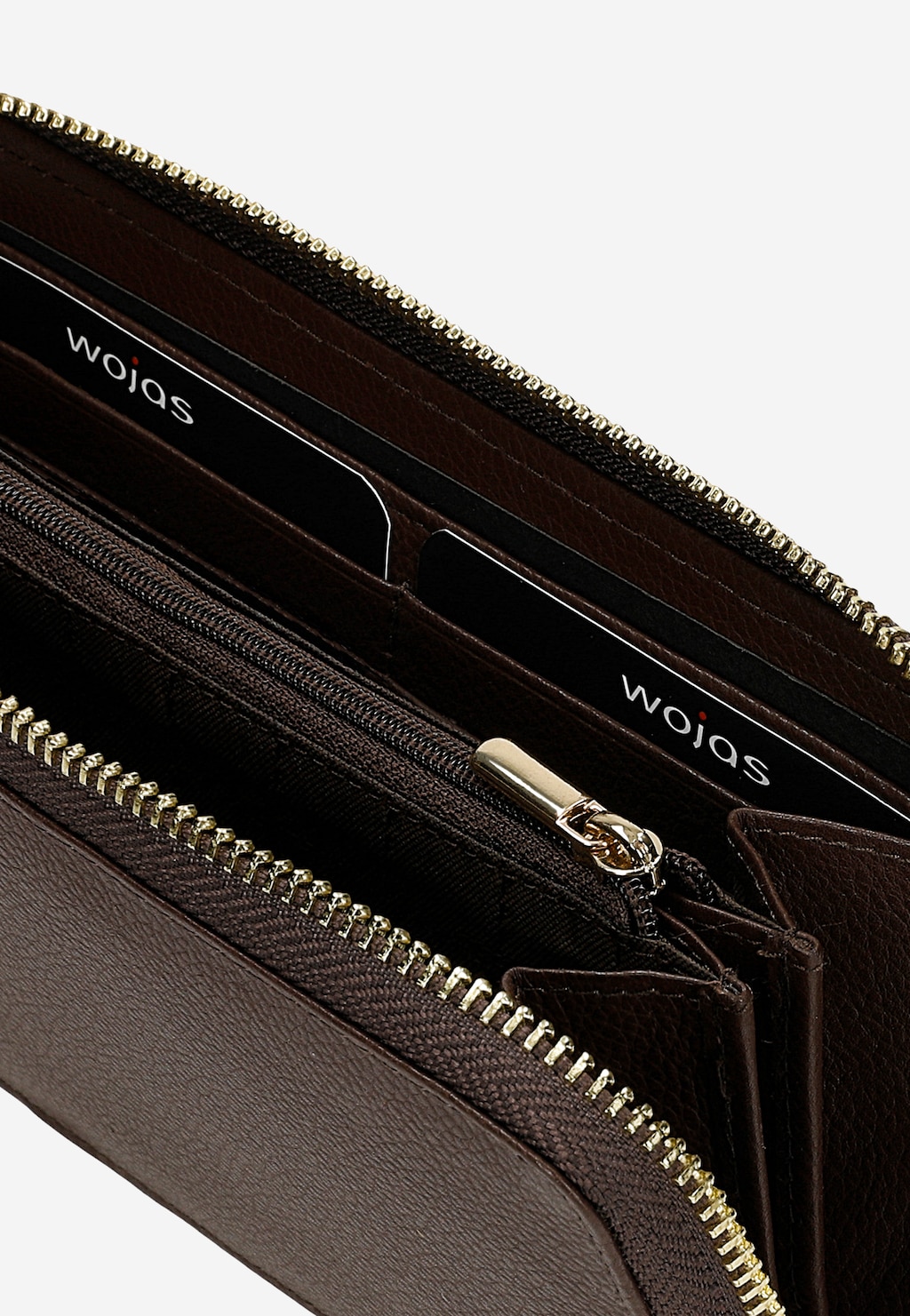 Skórzany czekoladowy portfel damski z ozdobnym przeszyciem 91083-52 Widok 6