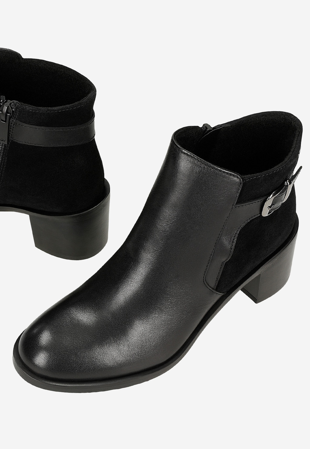 Čierne dámske kotníčky z kombinovaných koží 55327-71 Widok 7