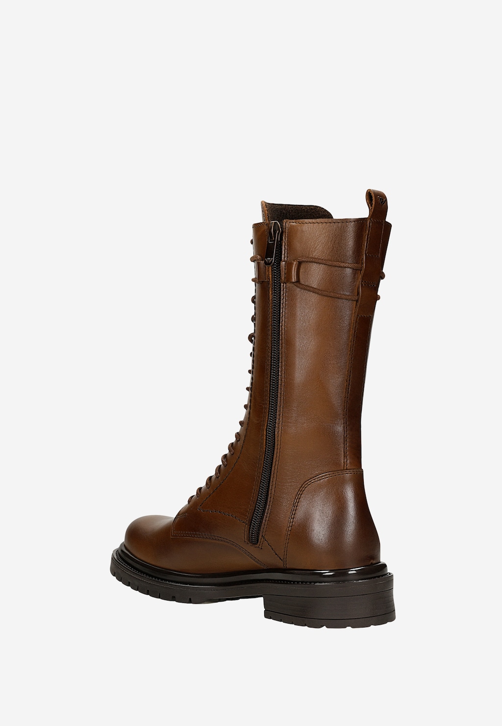 Vysoké hnědé dámské kozačky z lícové kůže 64130-52 Widok 4