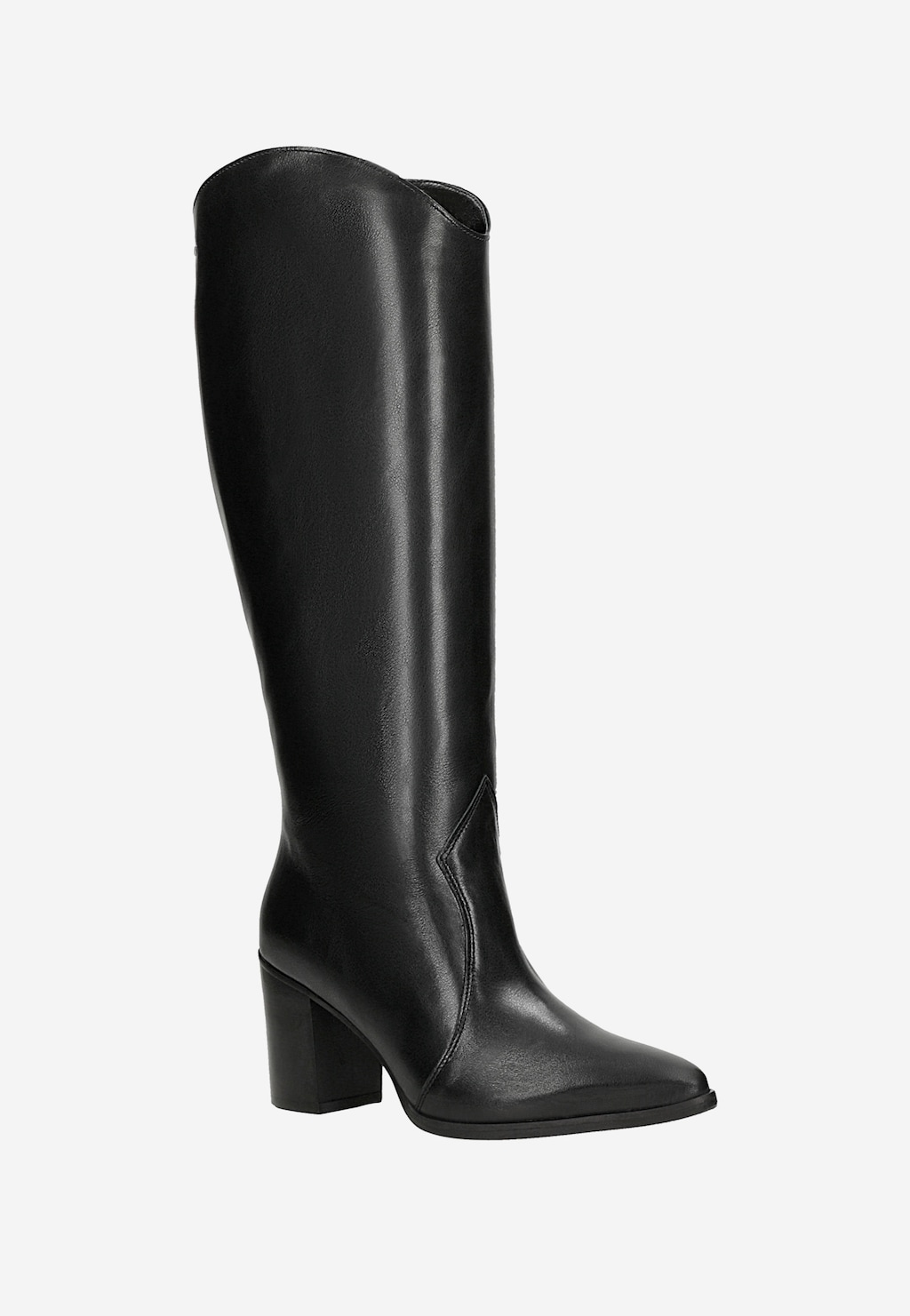 Czarne kozaki kowbojki ze skóry licowej 71151-51 Widok 3