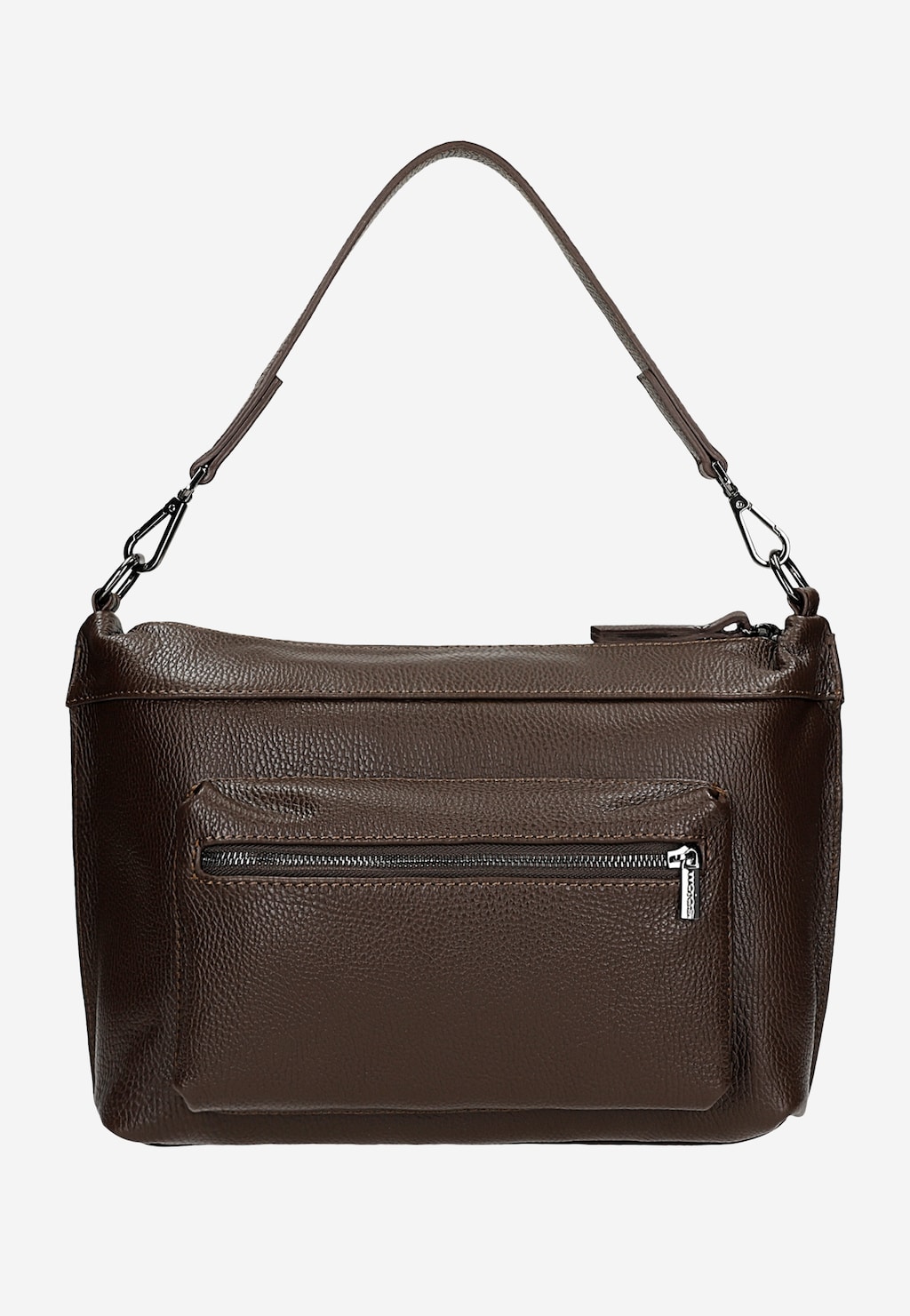 Skórzany czekoladowy kuferek damski z dwiema zewnętrznymi kieszeniami 80441-52 Widok 4