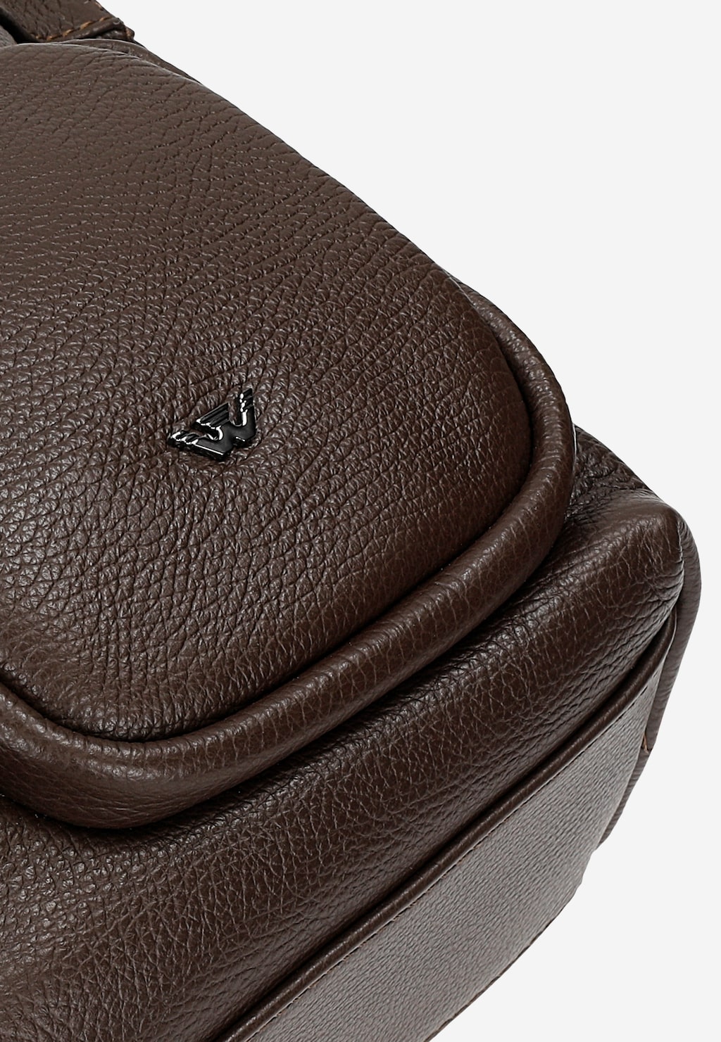 Skórzany czekoladowy kuferek damski z dwiema zewnętrznymi kieszeniami 80441-52 Widok 9